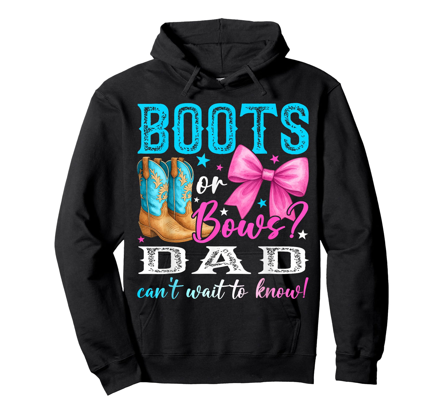 Boots or Bows Dad Loves You Gender Reveal Party T-Shirt