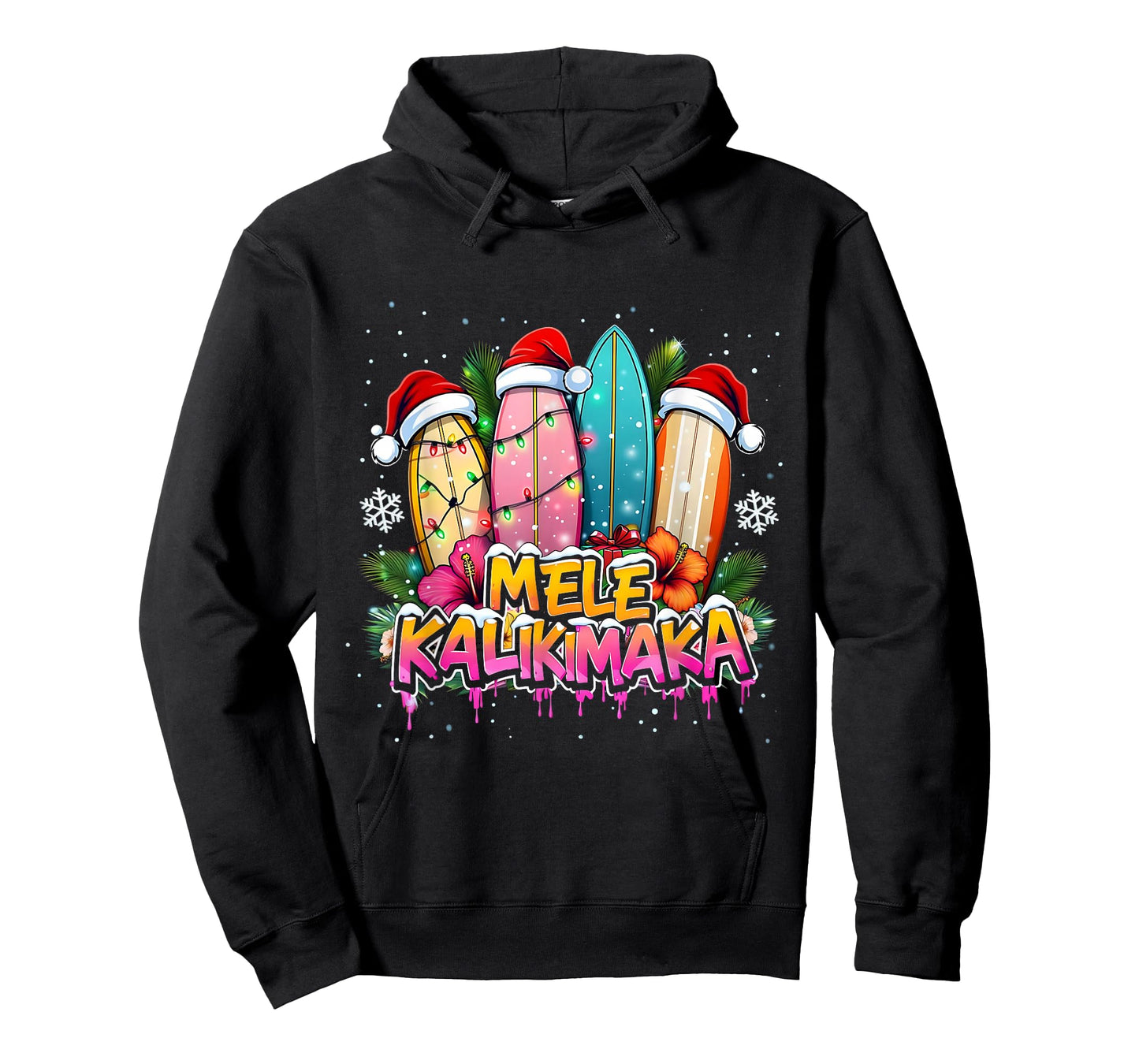 Mele Kalikimaka Surfboard Christmas Vibes T-Shirt