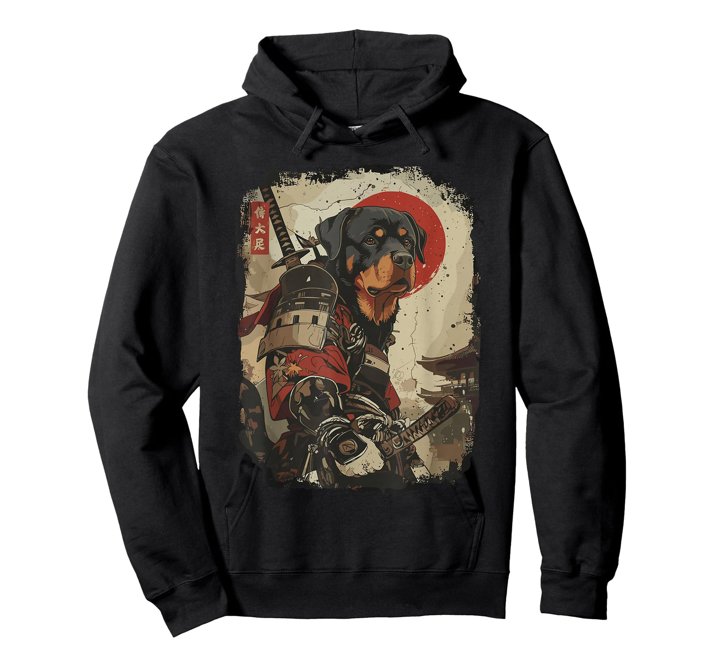 Samurai Rottweiler Dog Lover Vintage Mens Graphic T-Shirt