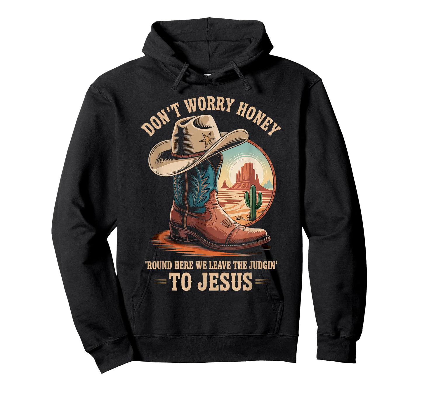 Leave The Judgin' to Jesus Western Christian Cowboy Boot T-Shirt