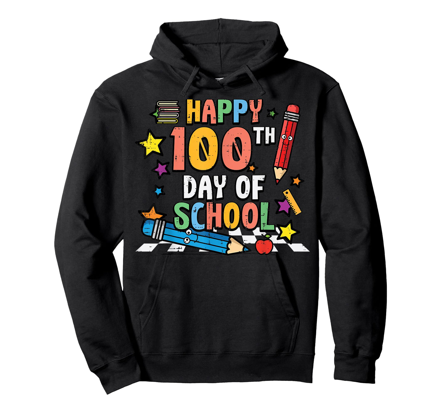 Happy 100th Day of School Pencils 100 Days Men Women Kids T-Shirt