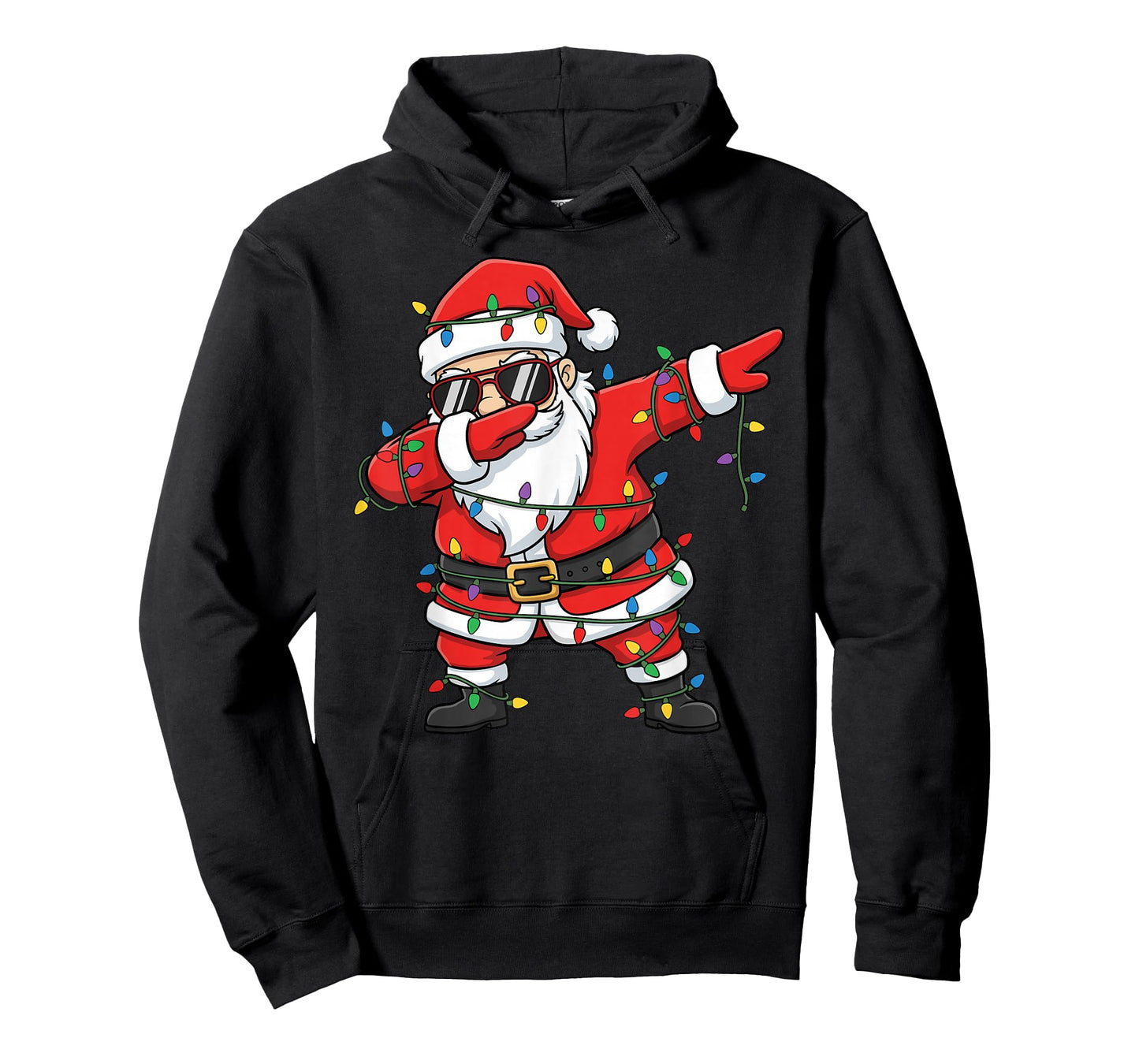 Funny Dabbing Santa Xmas Lights Men Boys Girls Christmas T-Shirt