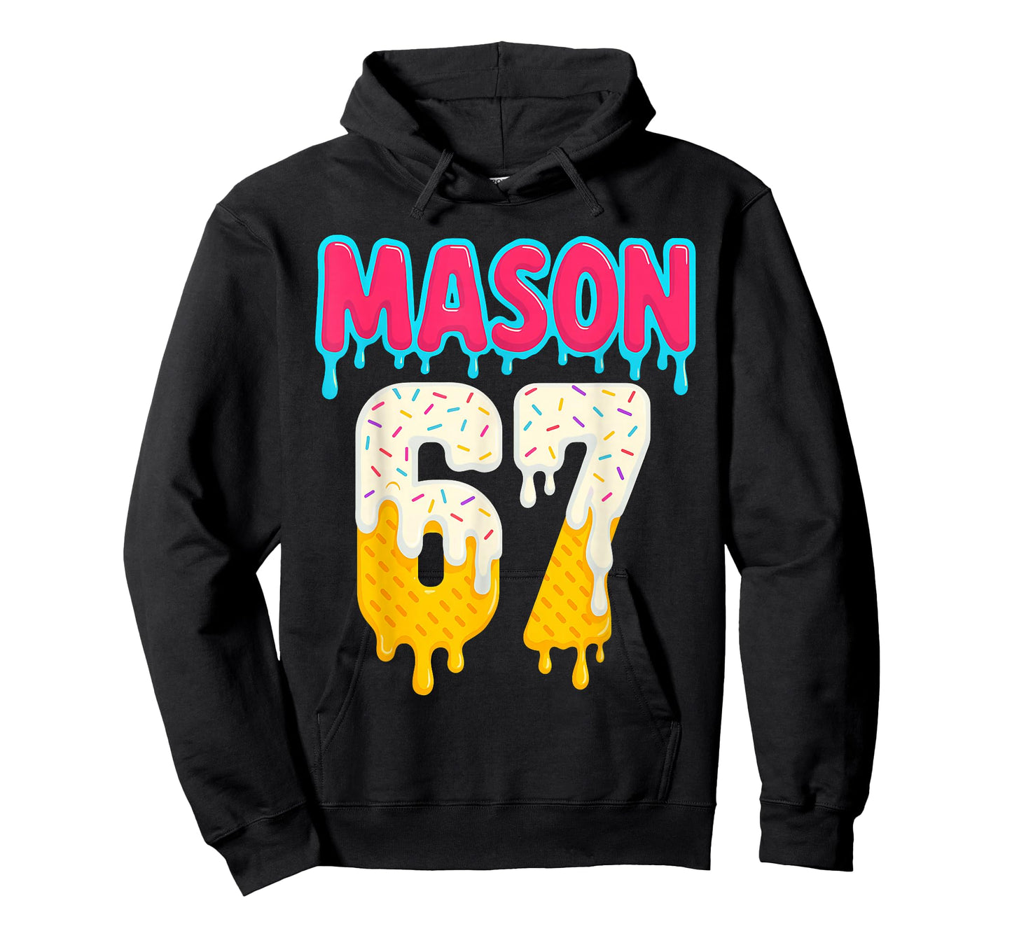 Baseball 6 7 Ice Cream Drip Number 67 Funny Six Seven Meme T-Shirt