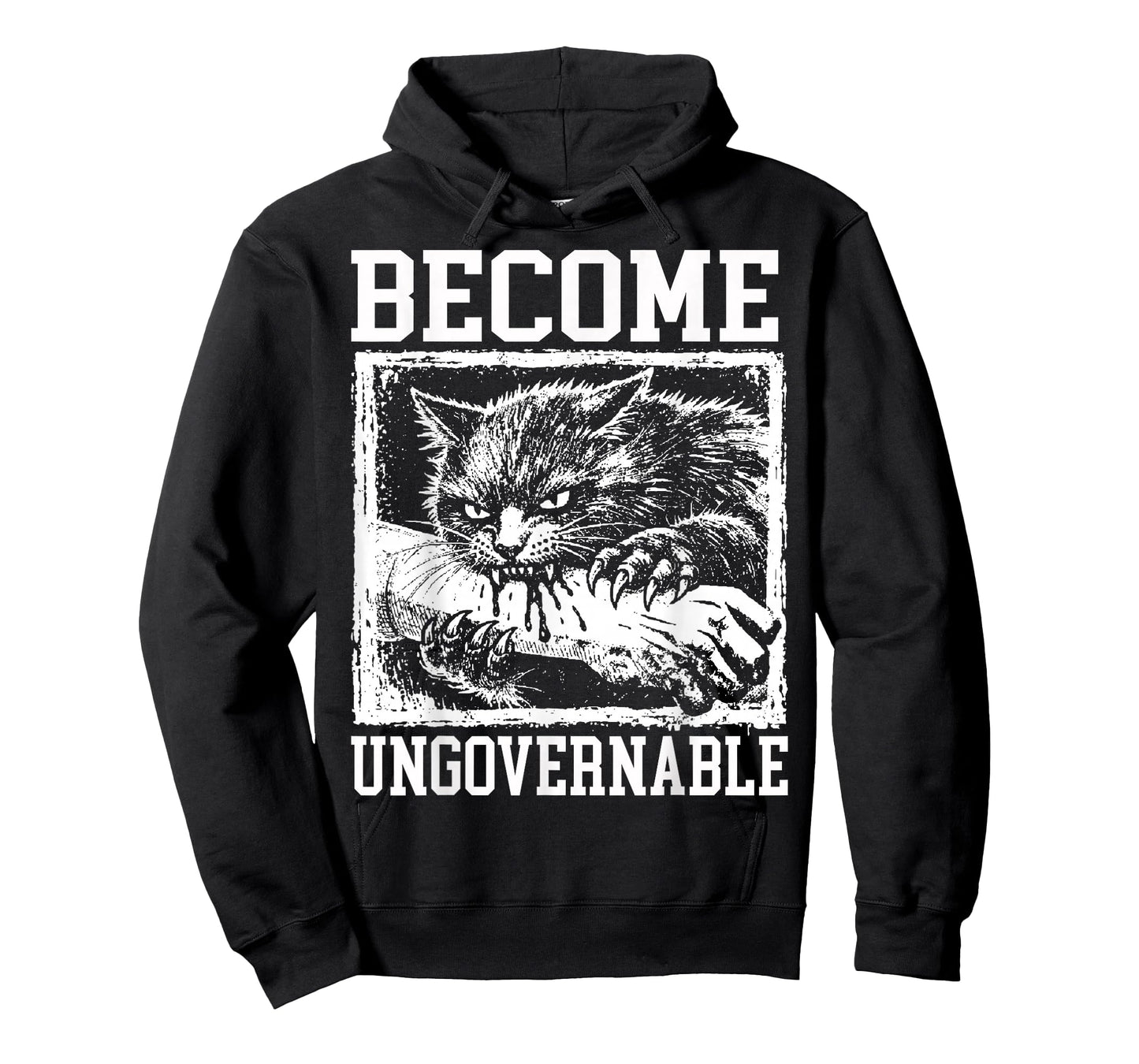 Become Ungovernable Funny Cat Bite Cat Humor Meme T-Shirt