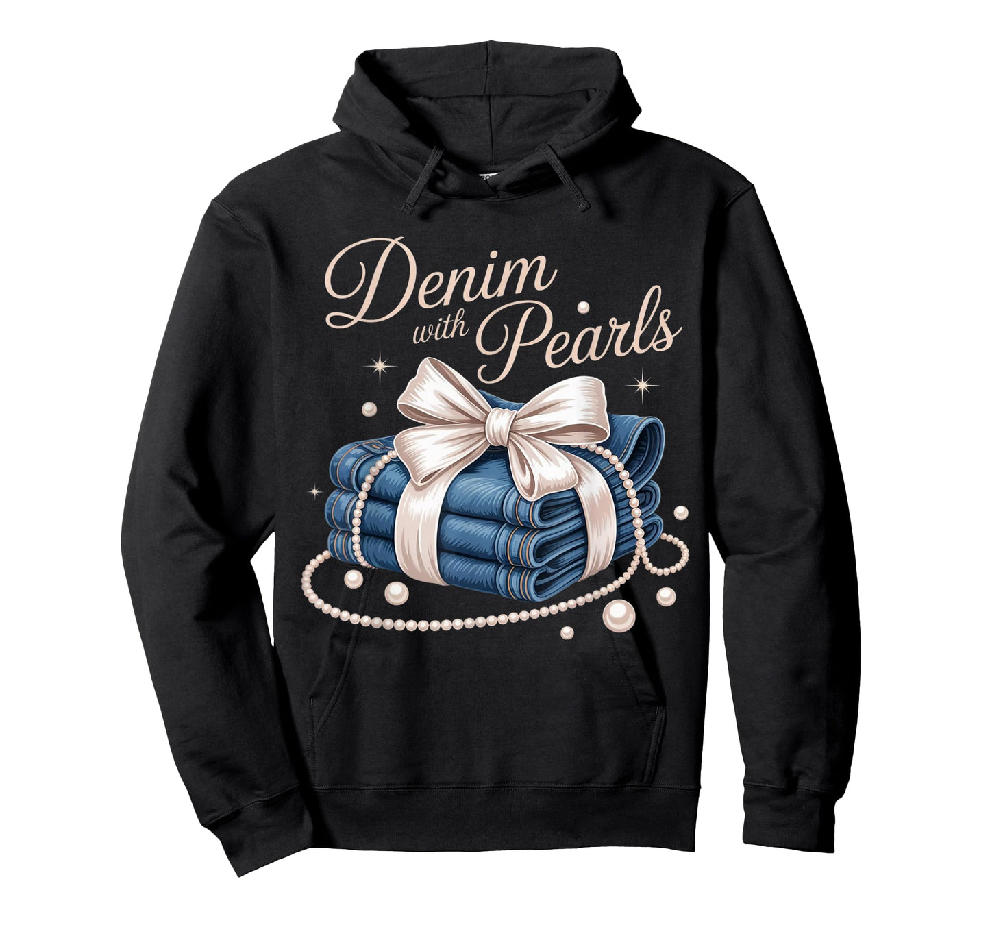 Denim with Pearls Mother’s Day Outfit for Stylish Women T-Shirt