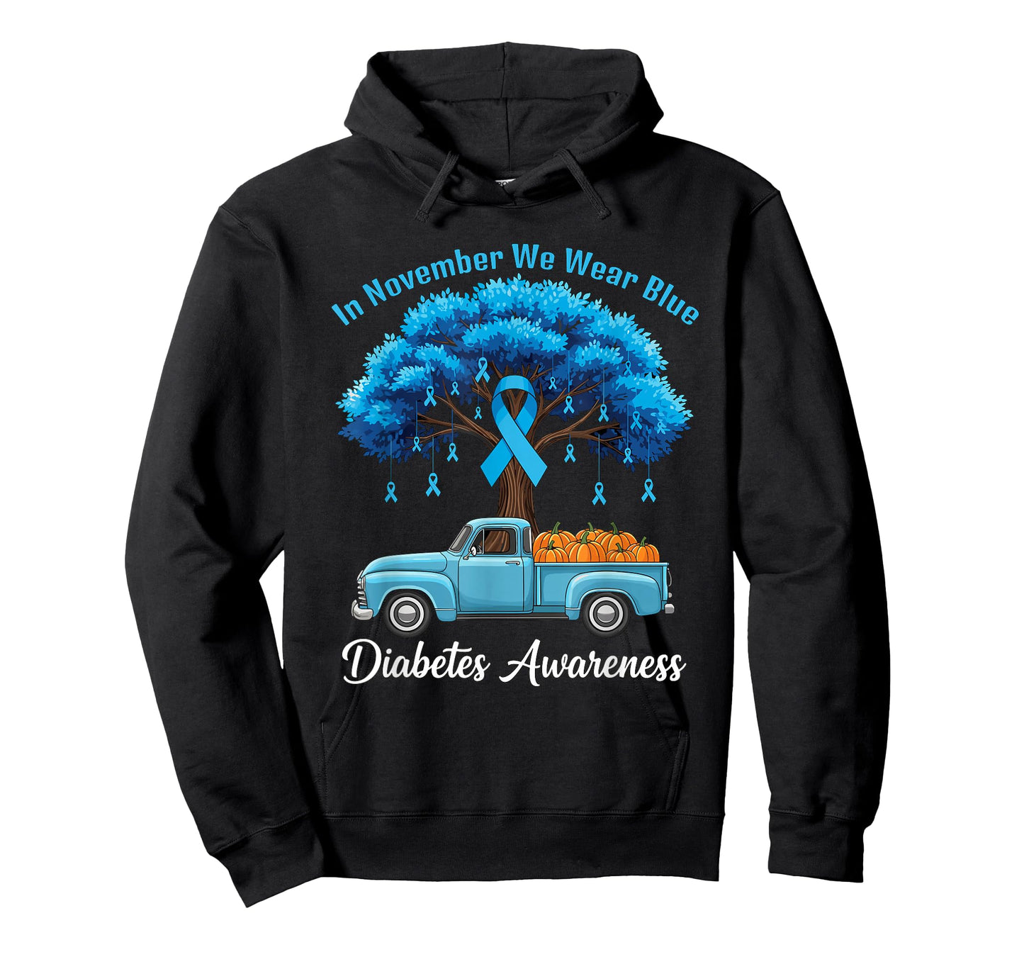 in November We Wear Blue Diabetes Awareness Month Truck T-Shirt