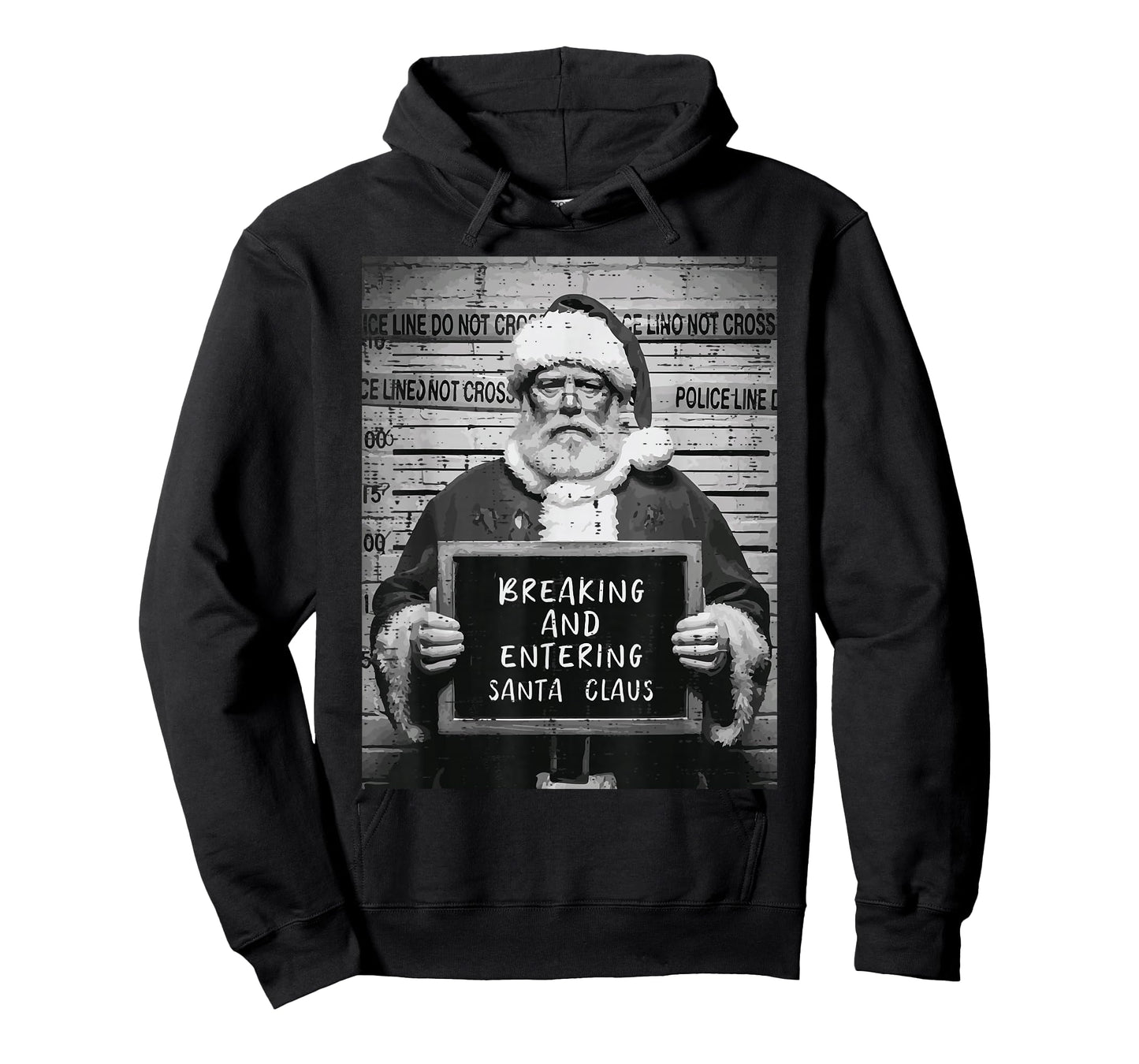 Christmas Santa Mugshot Breaking Entering Xmas Men Women Kid T-Shirt