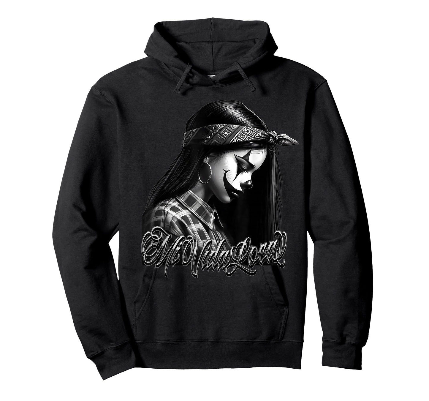 MI VIDA LOCA Sad Clown Payasa Chicana Chicano Tattoo Art T-Shirt