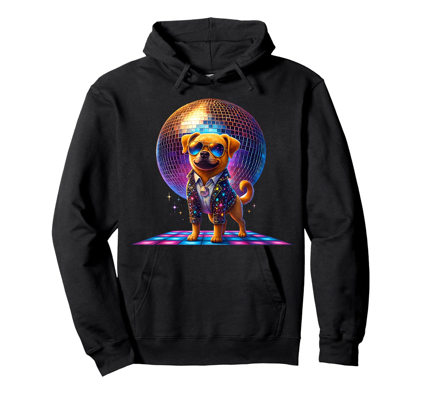 Dancing Dog Disco Ball Puppy Lover Funny Party Pet Animal T-Shirt