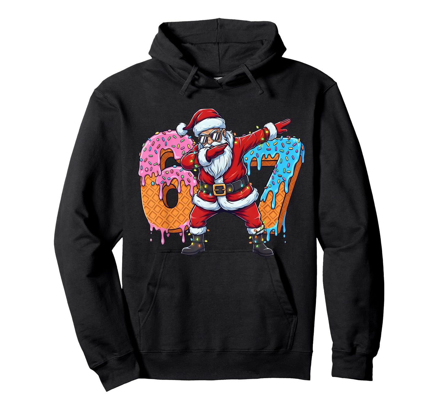 6 7 Ice Cream Drip Santa Six Seven Meme Kids 67 Christmas T-Shirt