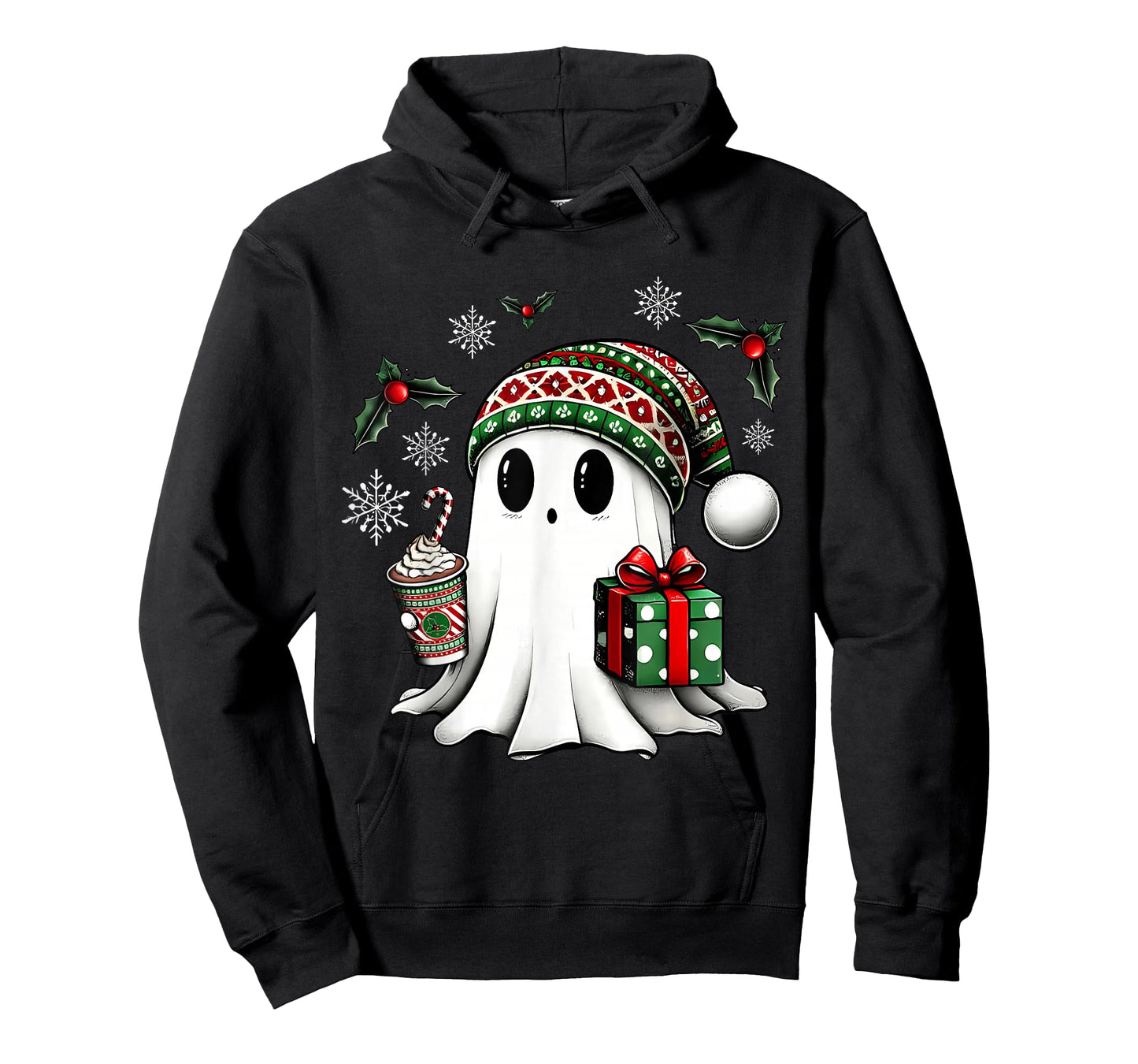 Christmas Santa Ghost Coffee Xmas Holiday Party T-Shirt