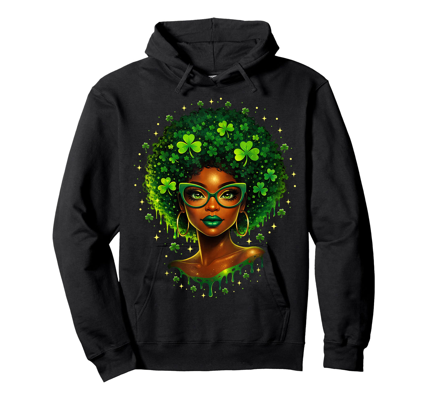 Irish African American Female St Patricks Day Women Black T-Shirt