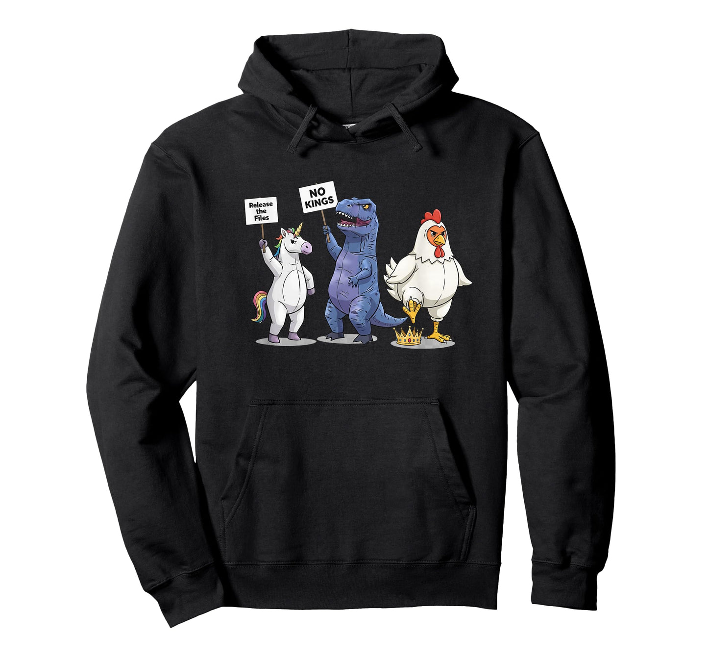 No Kings Funny Unicorn, Dinosaur, Chicken Protest Graphic T-Shirt