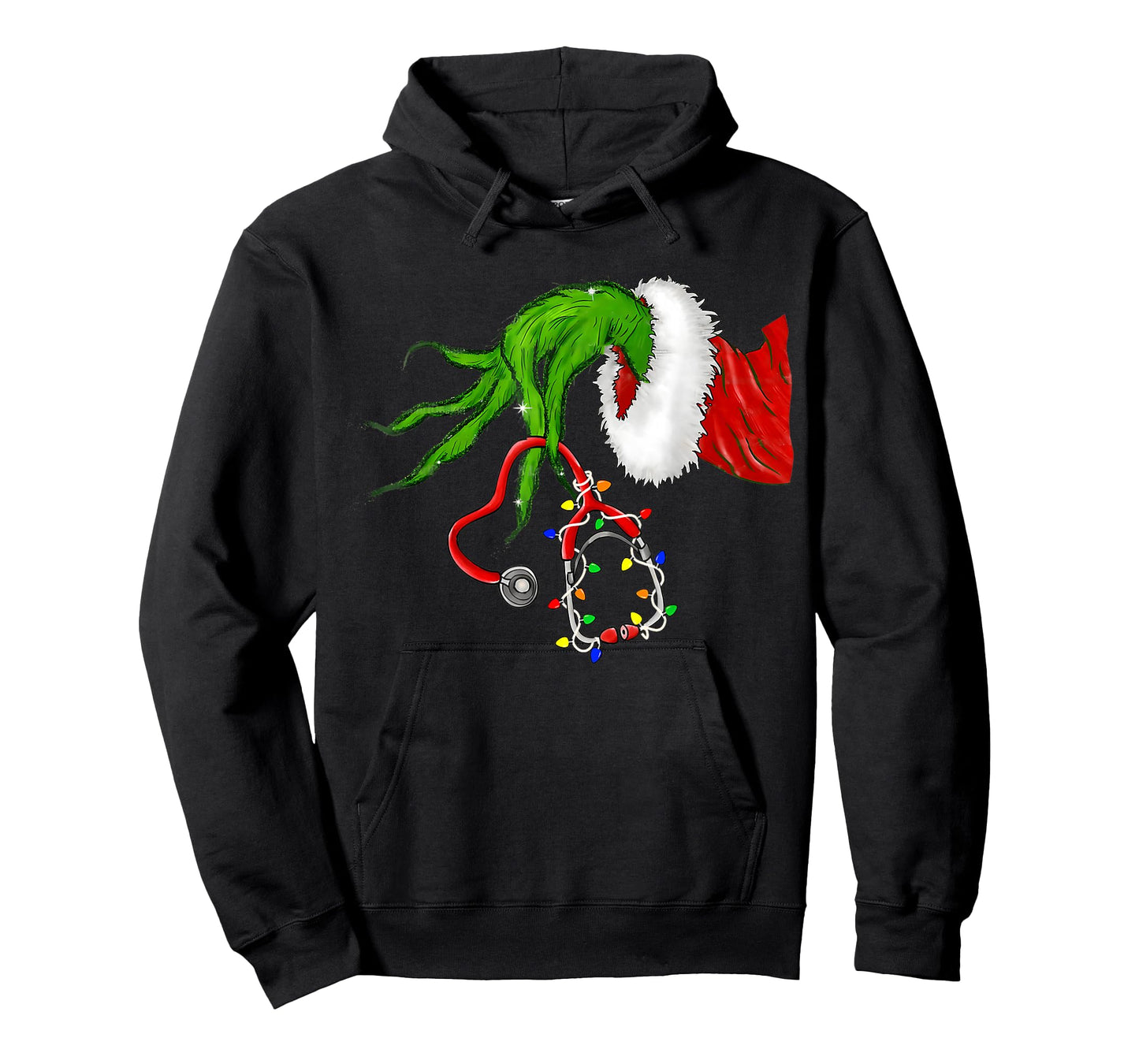 Funny Nurse Christmas Stethoscope Nurses Xmas Lights Pajamas T-Shirt