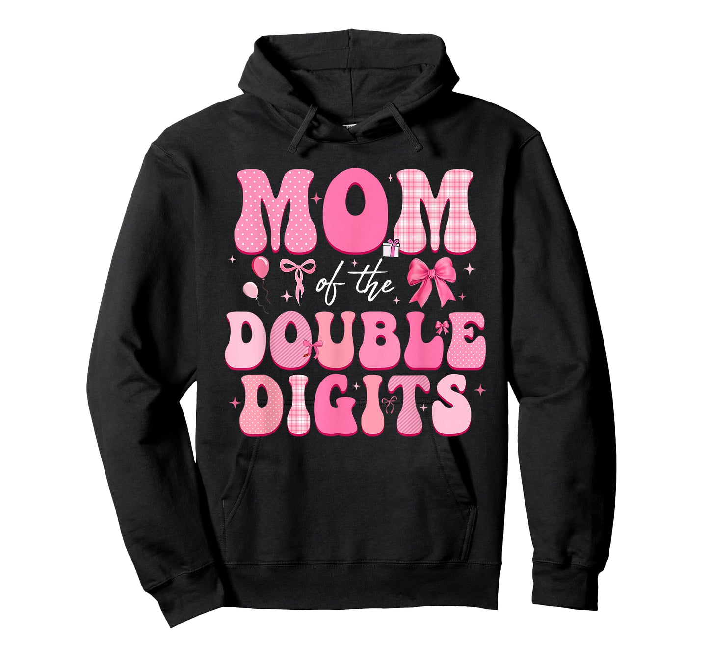 Mom of The Double Digits Cute Pink Bow 10th Birthday Girl T-Shirt