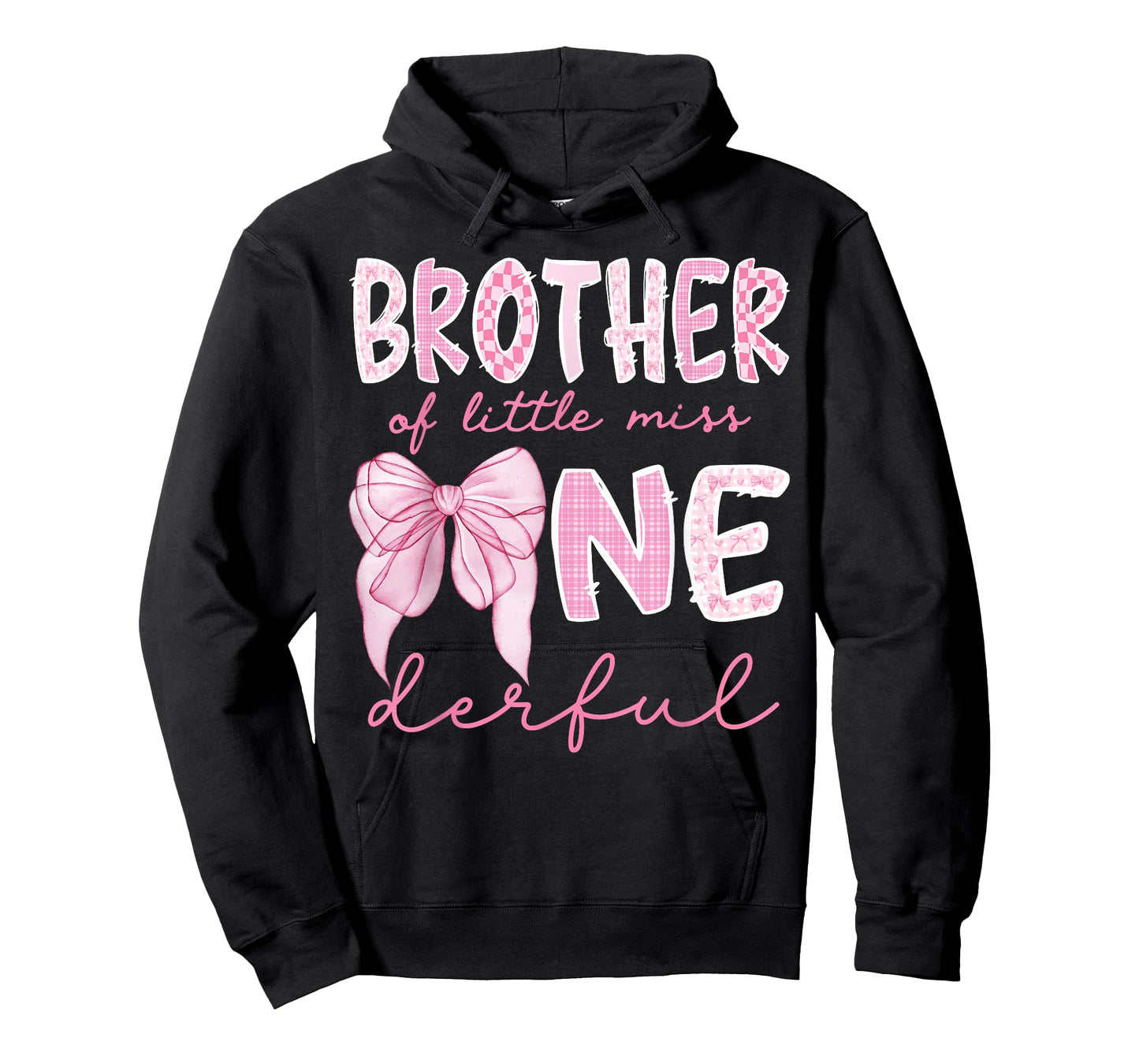 Brother of Little Miss Onederful First Birthday Girl Bow T-Shirt