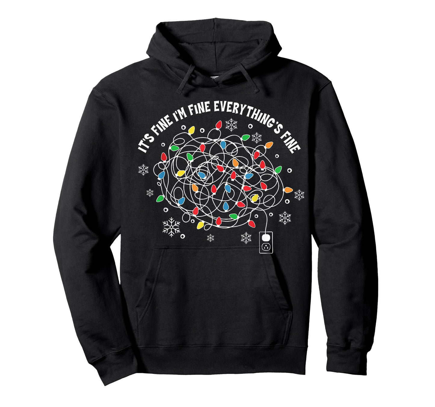 It's Fine I'm Fine Everything is Fine Christmas Lights T-Shirt