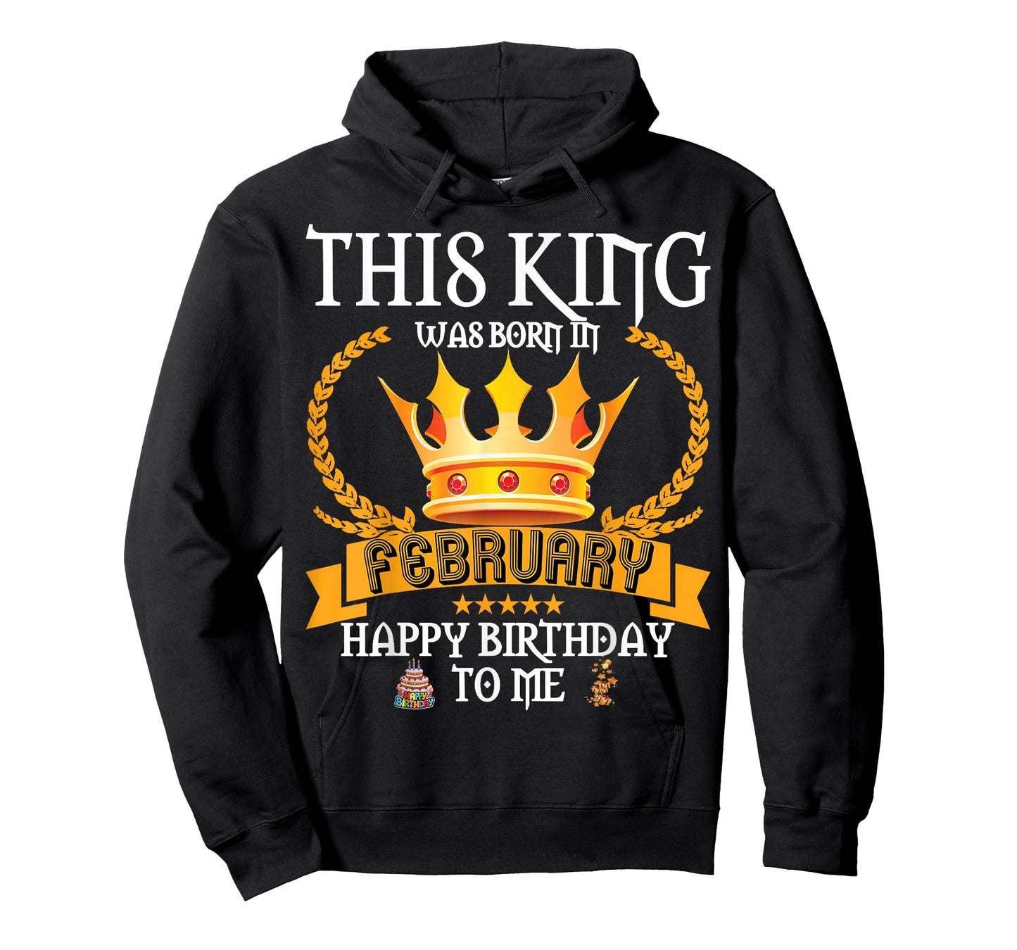 This King was Born in February Funny Feb Birthday Daddy Papa T-Shirt