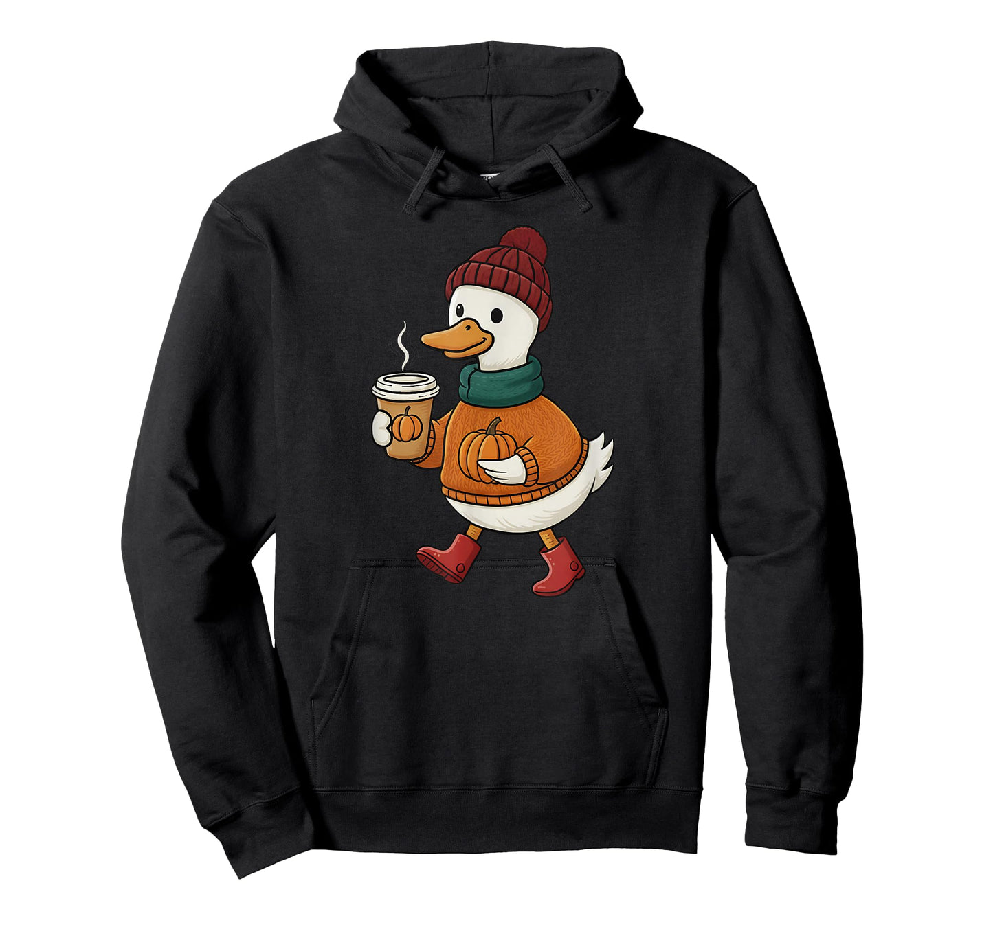 Autumn Goose Pumpkin Coffee - Thanksgiving Funny Costume T-Shirt