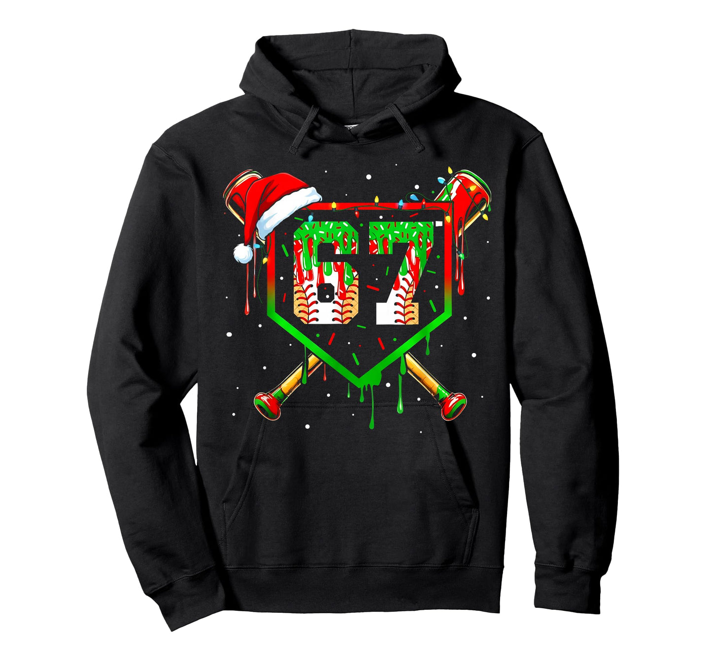 Funny Meme 67 Christmas Baseball Ice Cream Men Boy Xmas T-Shirt