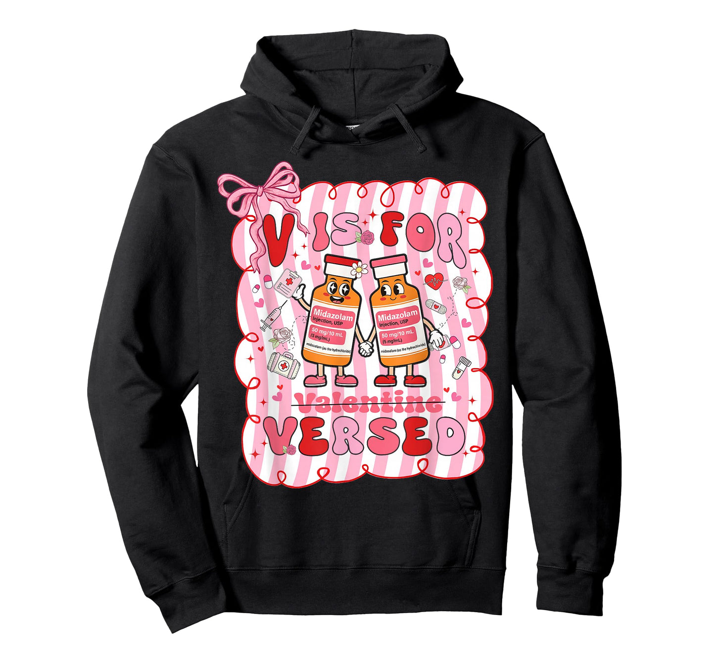 Valentine V is for Versed Pacu CRNA Nurse Girl Women T-Shirt