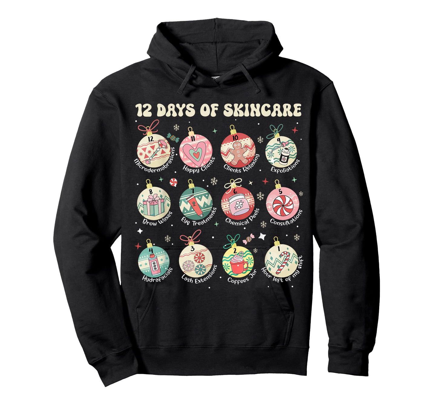 12 Days of Skincare Esthetician Christmas Dermatology T-Shirt