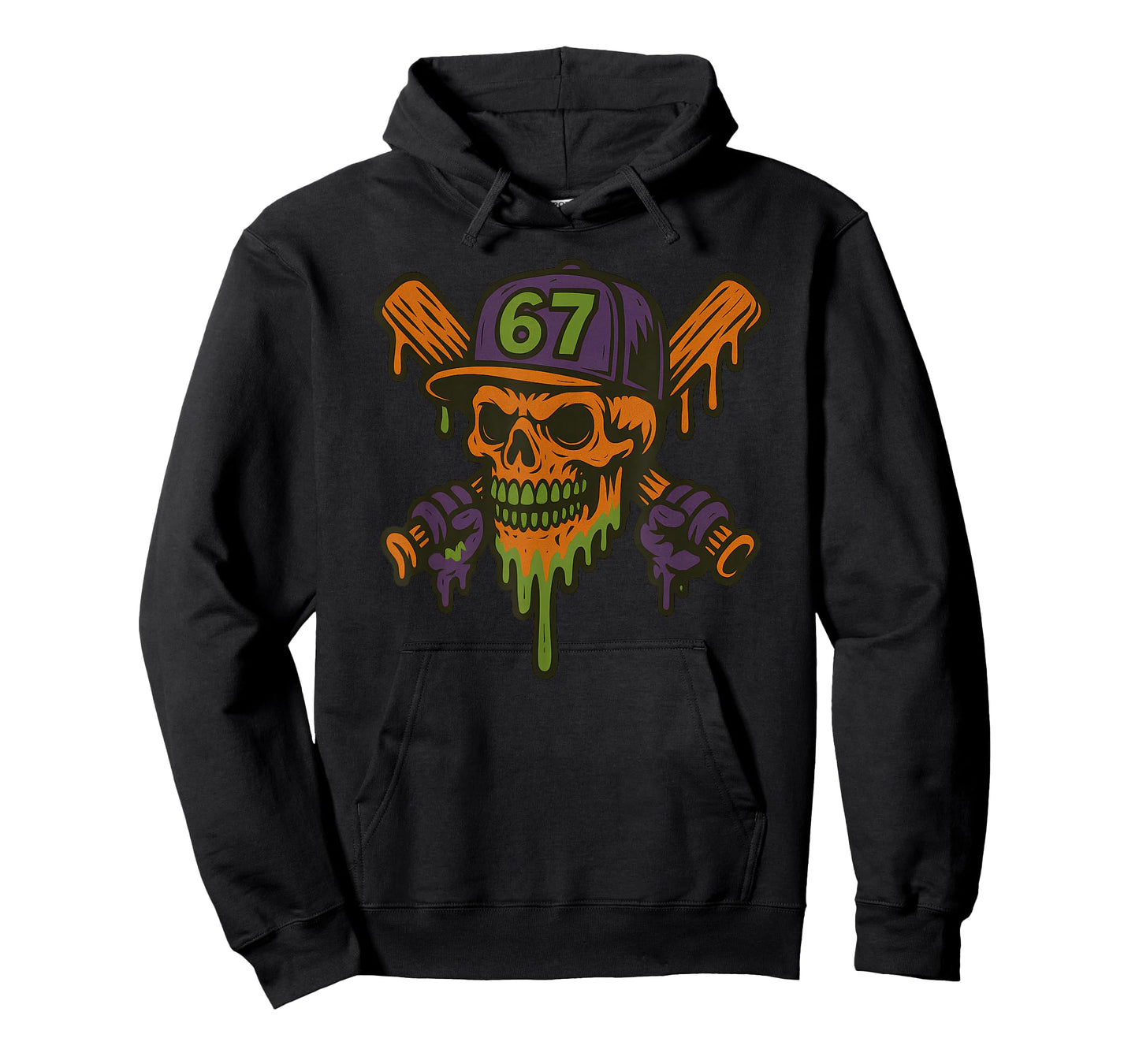 Six Seven 6 7 Baseball Skull Drip Halloween Horror Sports T-Shirt