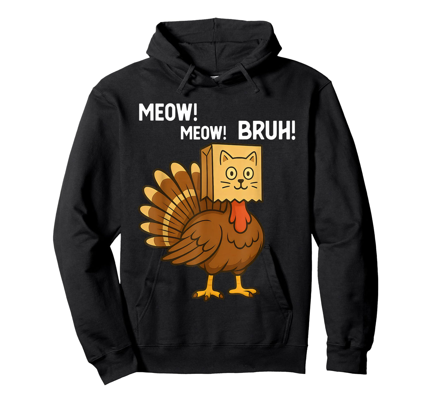 Funny Turkey Meow Thanksgiving Fake Cat Meow Bruh Meme T-Shirt