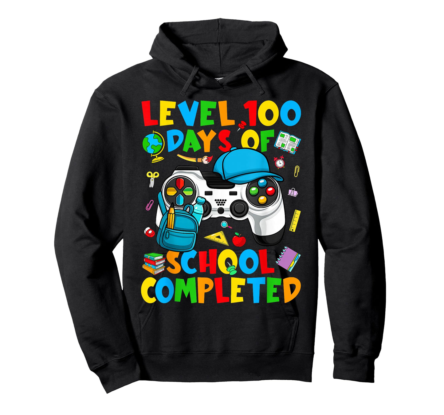Level 100 Days of School Completed Boys Gamer for Video Game T-Shirt