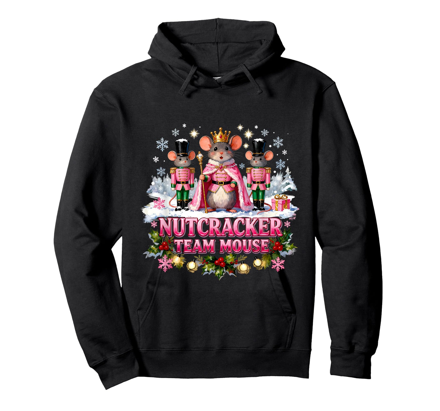 Vintage Christmas Fairy Mouse Nutcracker Team Pink Ballet T-Shirt