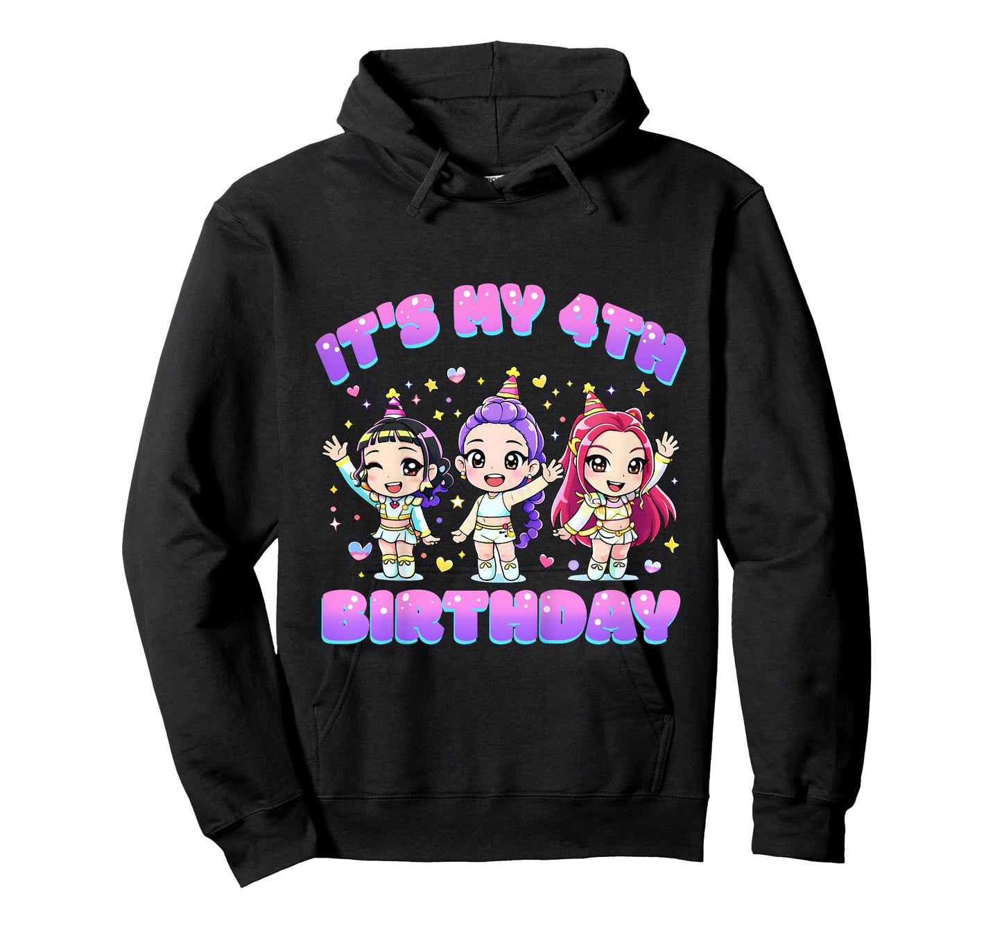 4 Years Old Birthday K pop Kids 4th Birthday Girls K-pop T-Shirt
