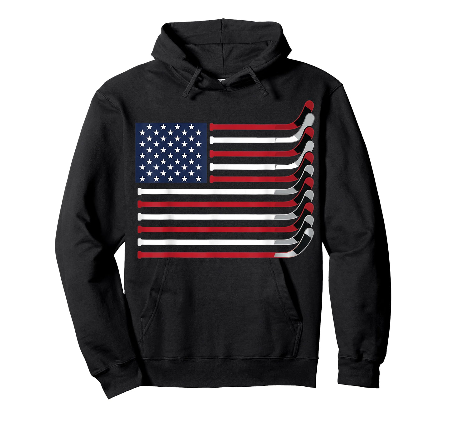 Hockey Stick USA Flag Hockey Player T-Shirt