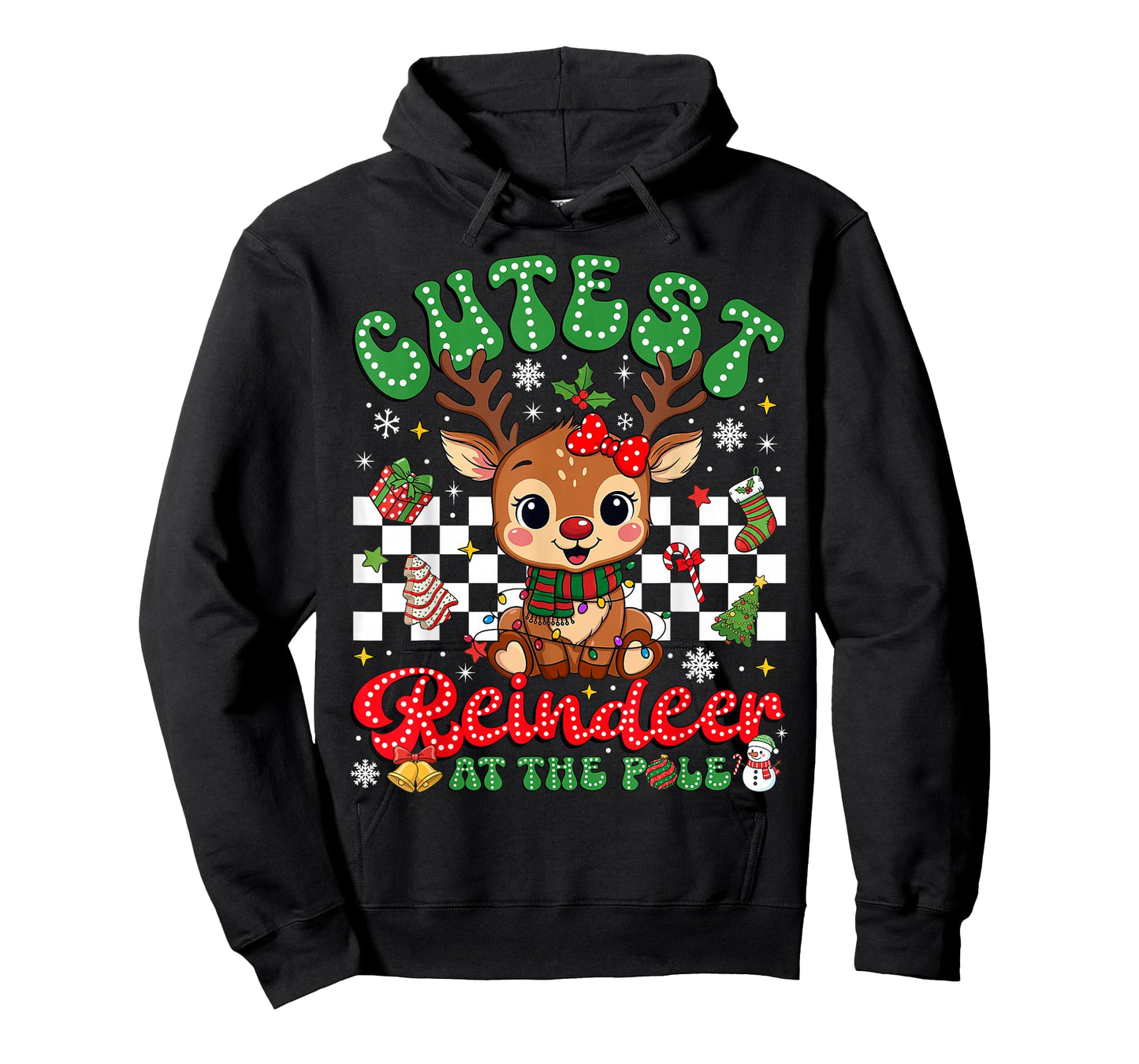 Cutest Reindeer at The Pole North Pole Christmas Girls Kids T-Shirt