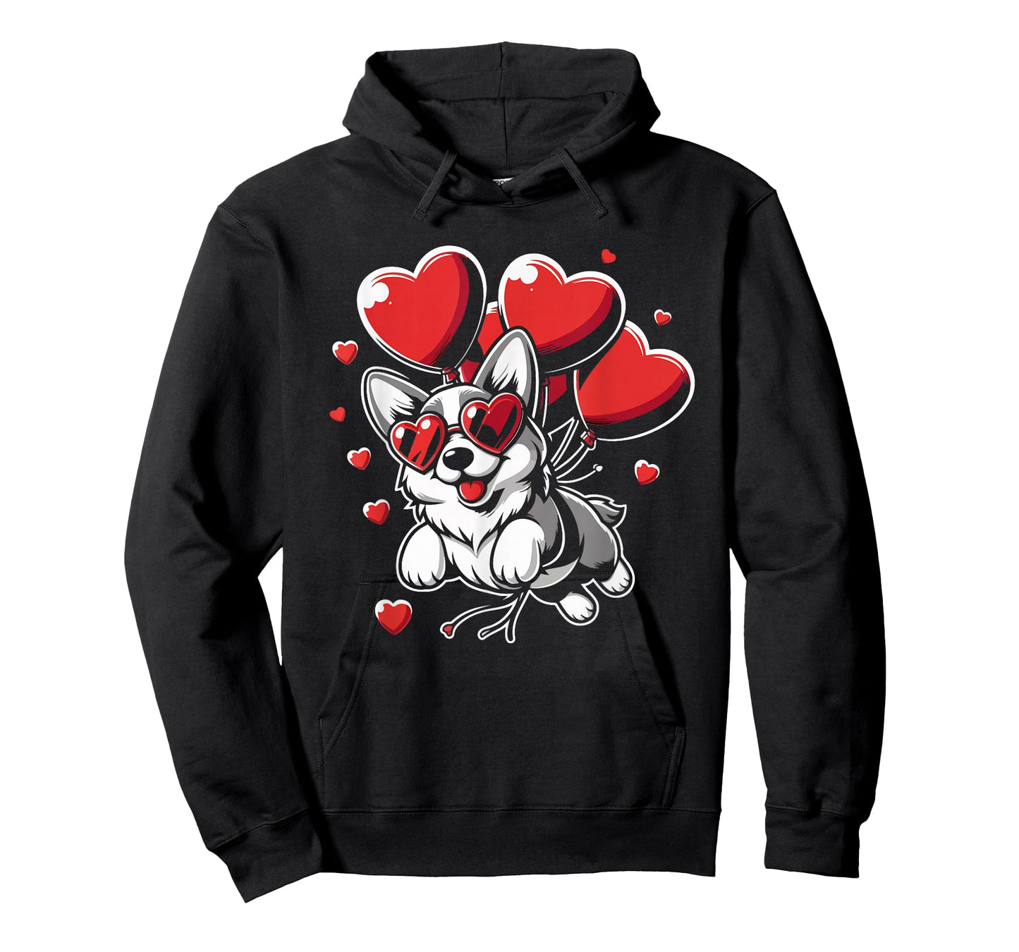 Funny Cute Dog Valentines Day Heart Balloons Corgi Dog Lover T-Shirt