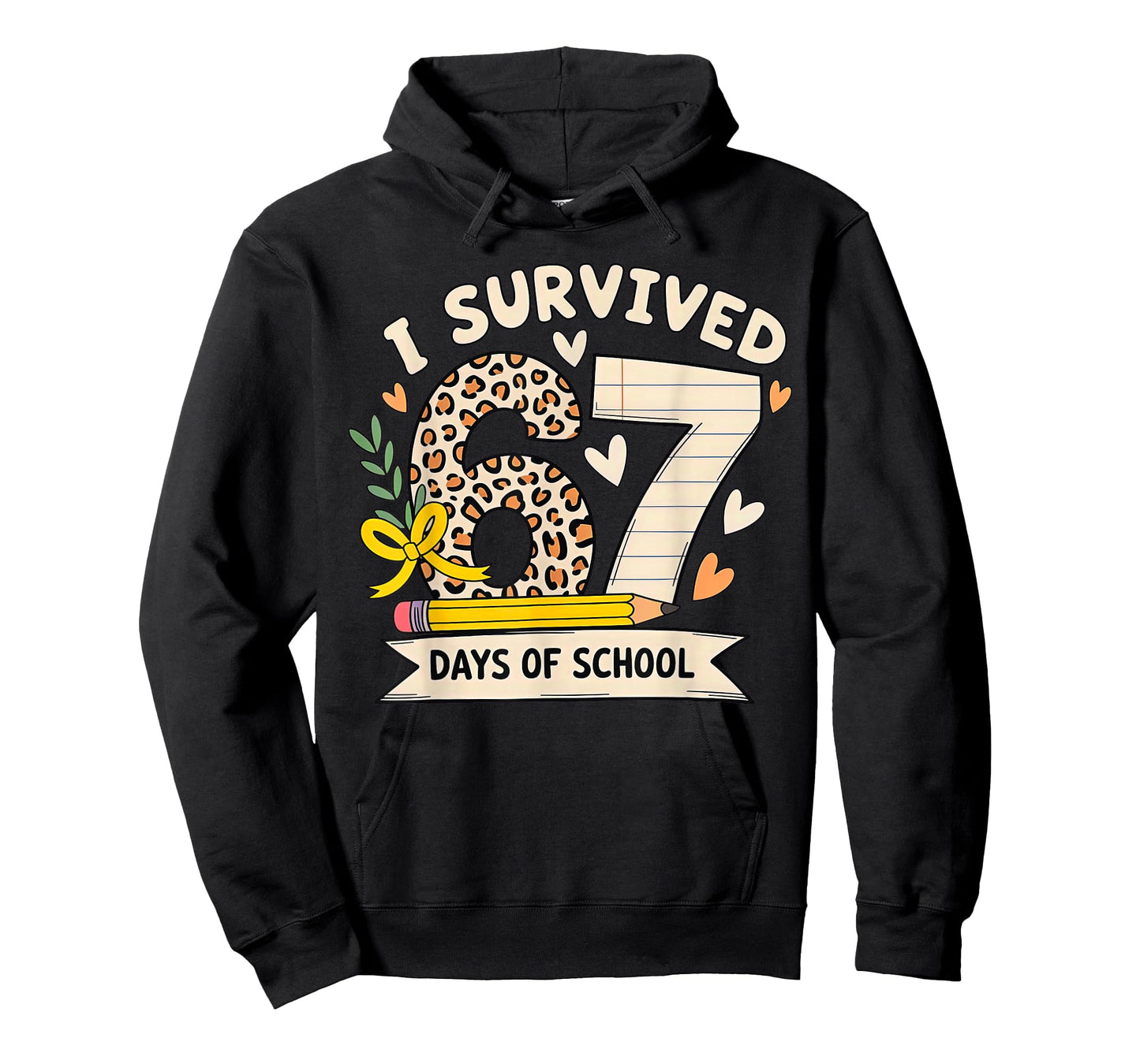 I Survived 67 Days of School Leopard Student Style T-Shirt