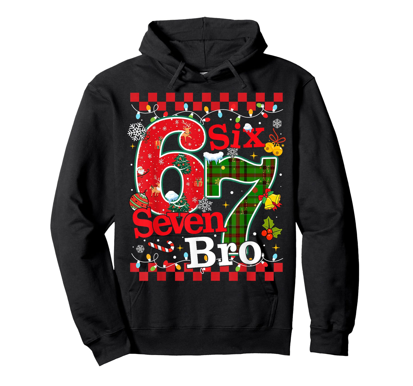 Six Seven Christmas Bro Funny Brainrot Meme 67 Gen Z Slang T-Shirt
