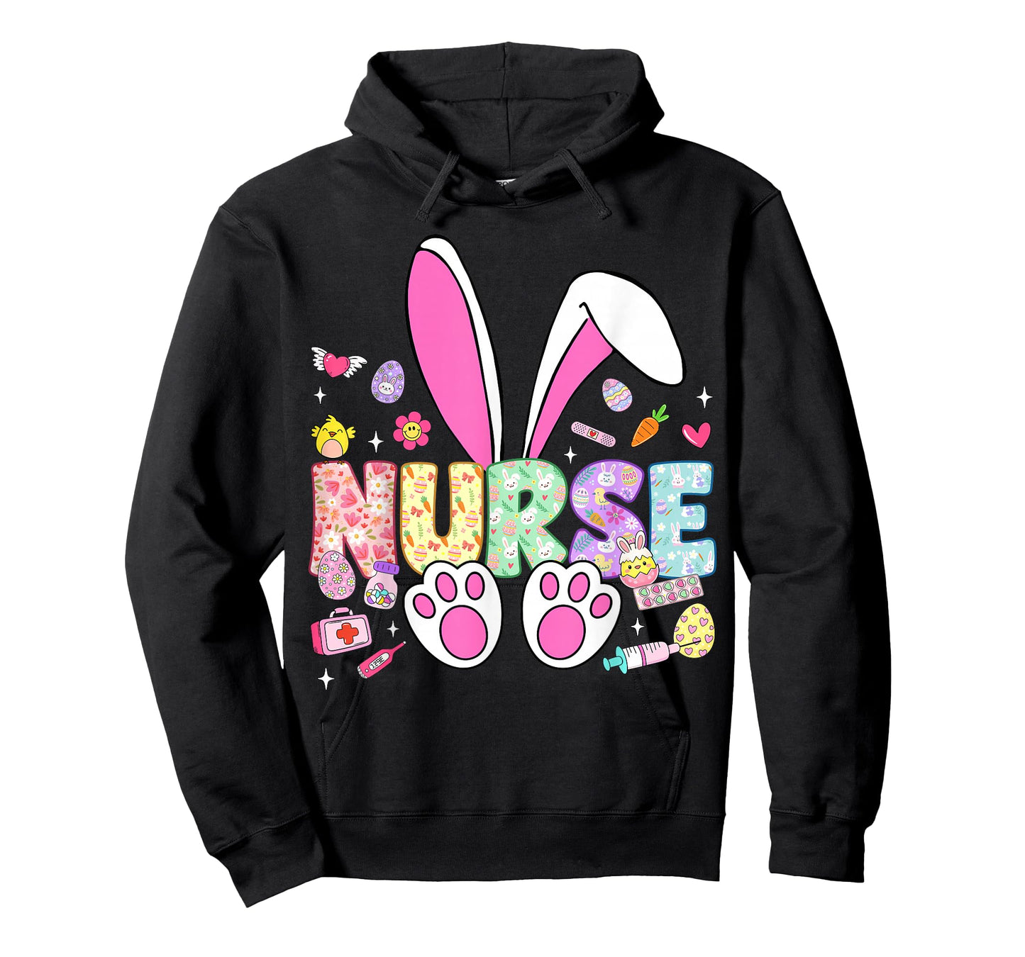 Happy Easter Day Bunny Ears Stethoscope Floral Nurse Life T-Shirt