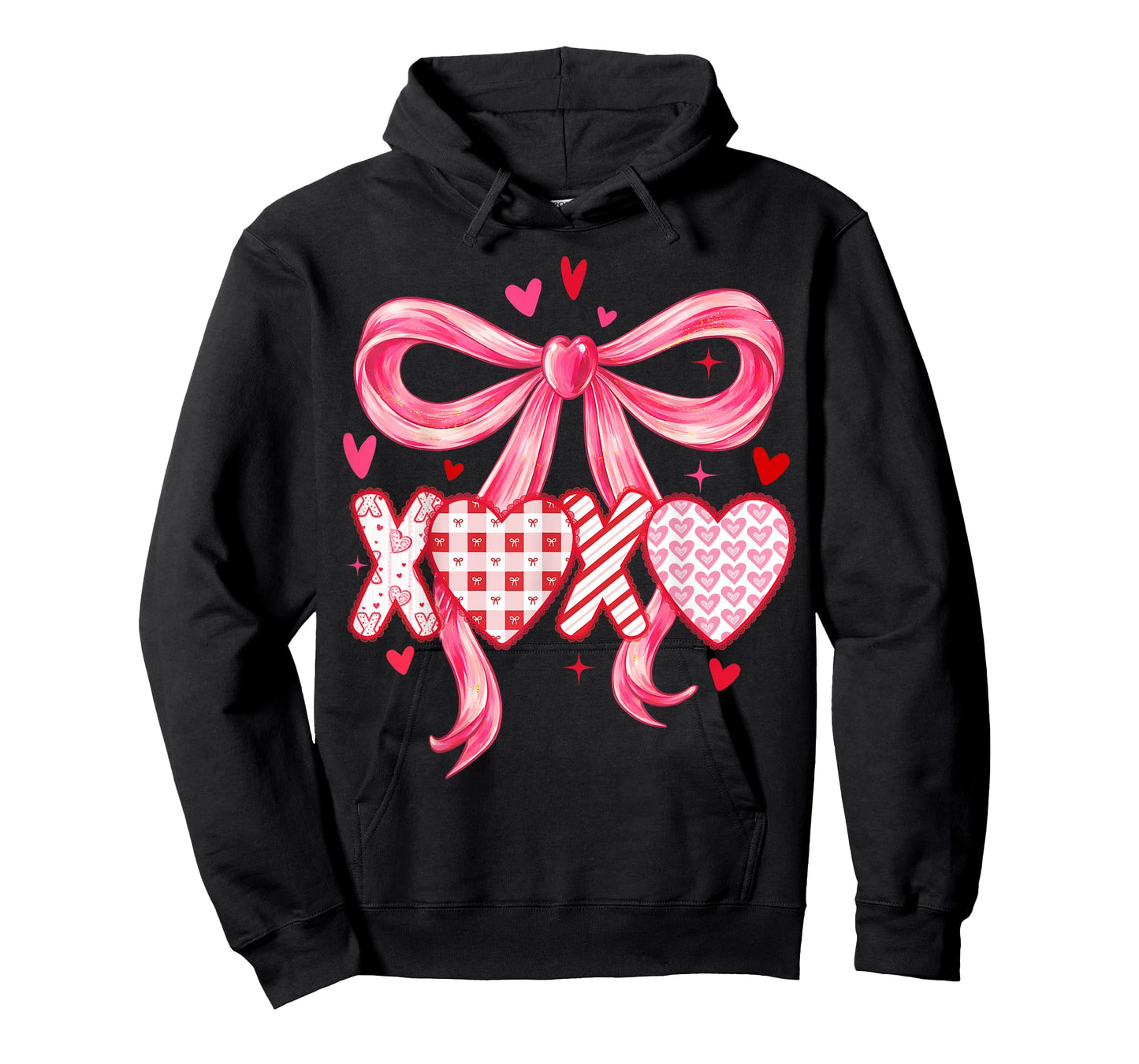 Preppy XOXO Valentines Day Coquette Bow Girls Women Loved T-Shirt