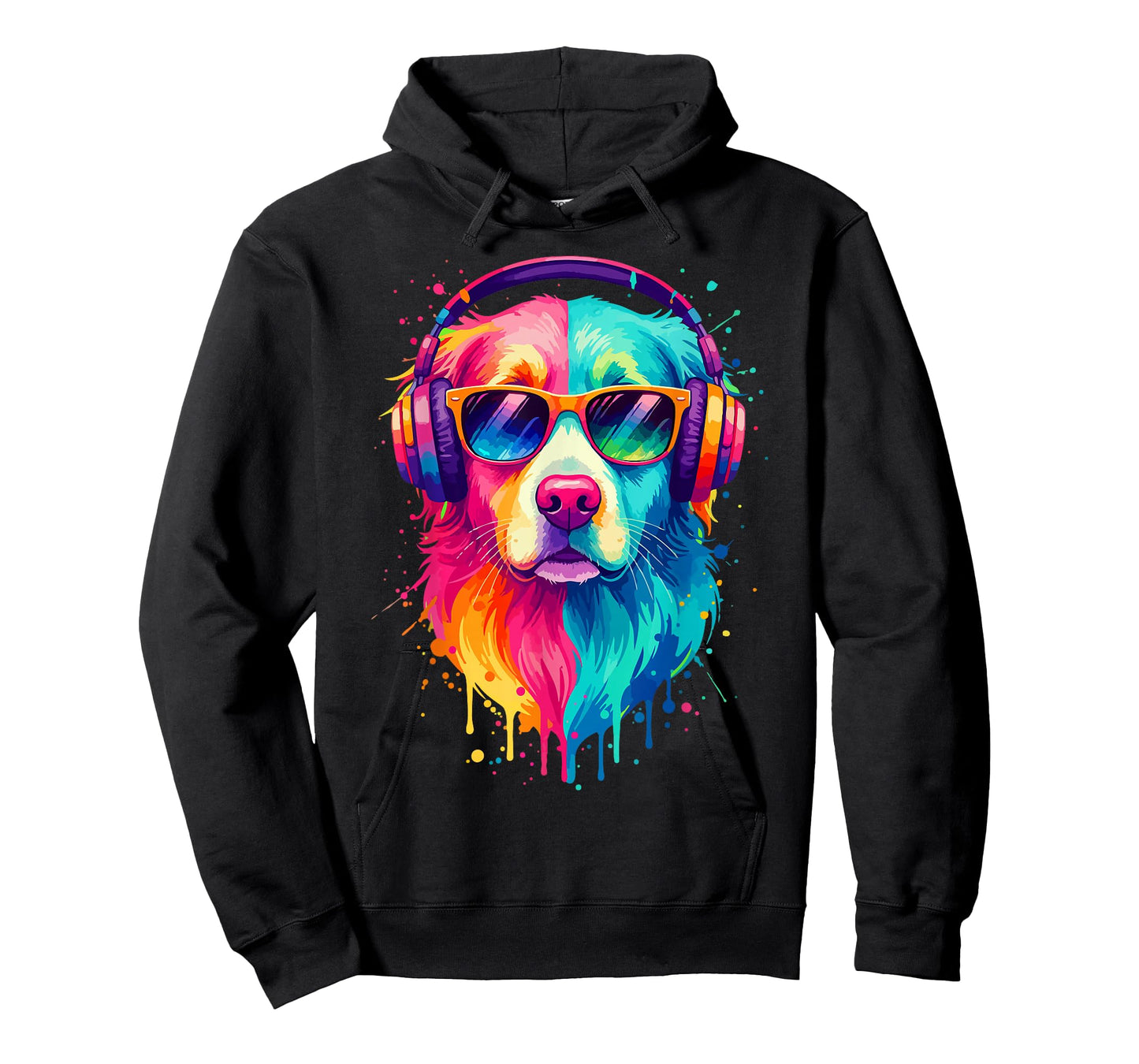 Dog Wearing Headphones and Sunglasses EDM Rave Design T-Shirt