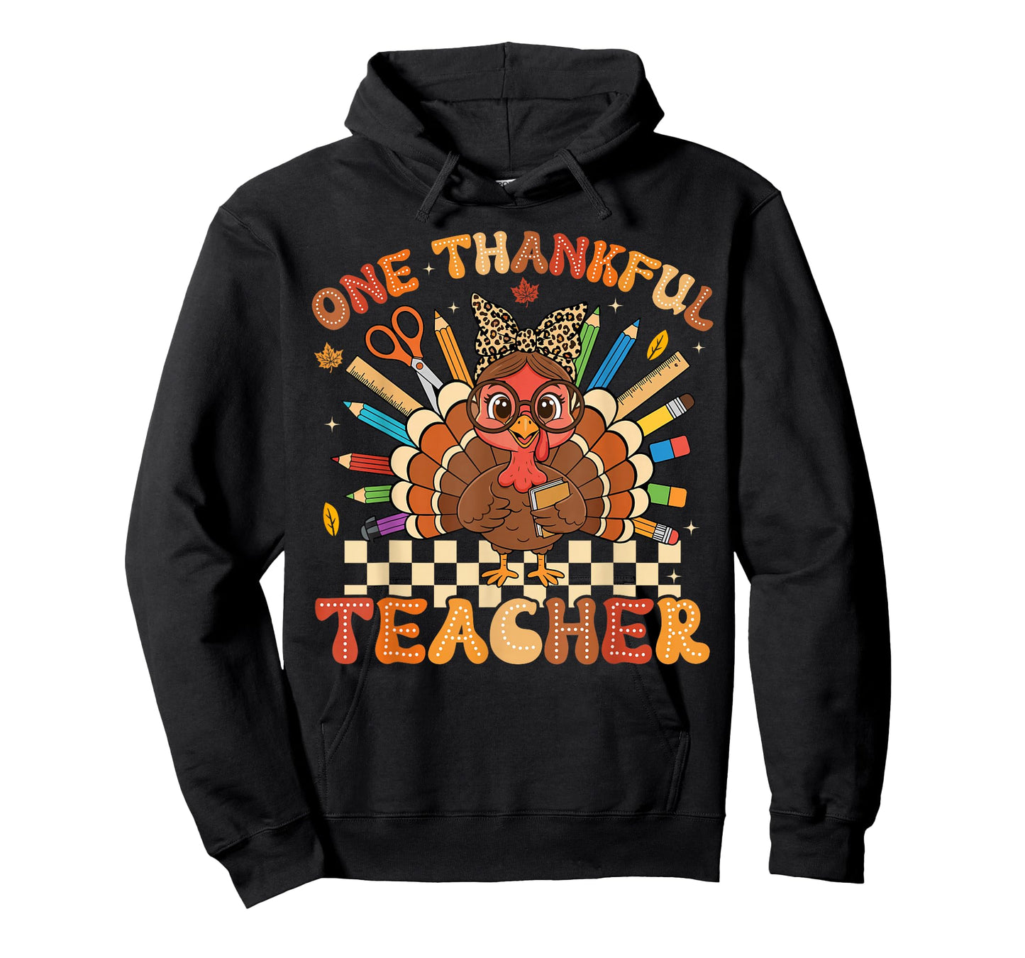 One Thankful Teacher Thanksgiving Turkey, Cute Crayon Pencil T-Shirt