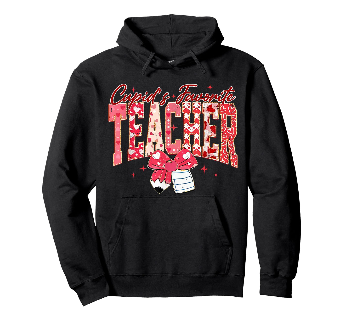Coquette Bow Pencil Cupid's Favorite Teacher Valentine Heart T-Shirt