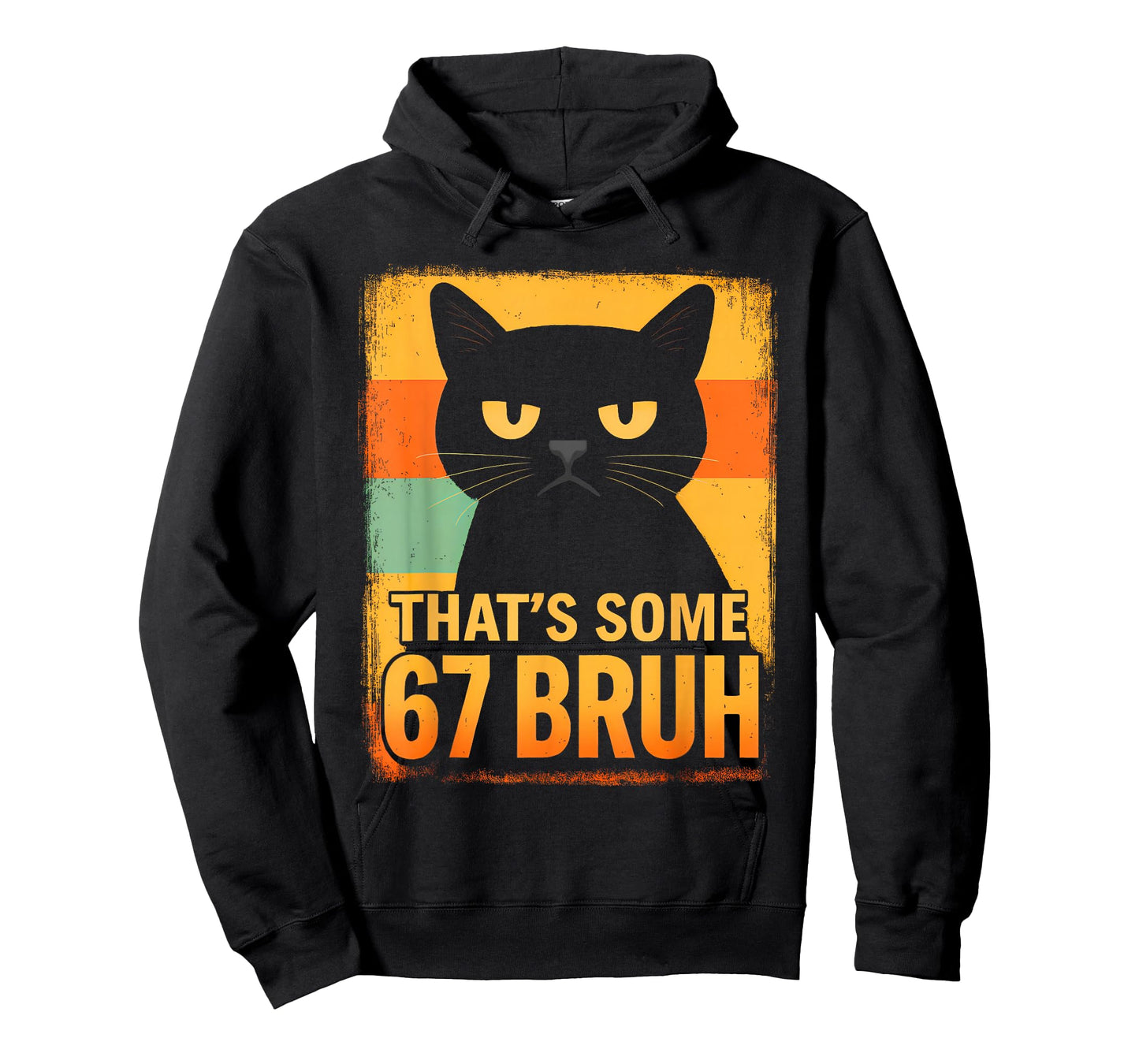 That’s Some 67 Bruh – Retro Grumpy Six Seven Cat Meme Design T-Shirt