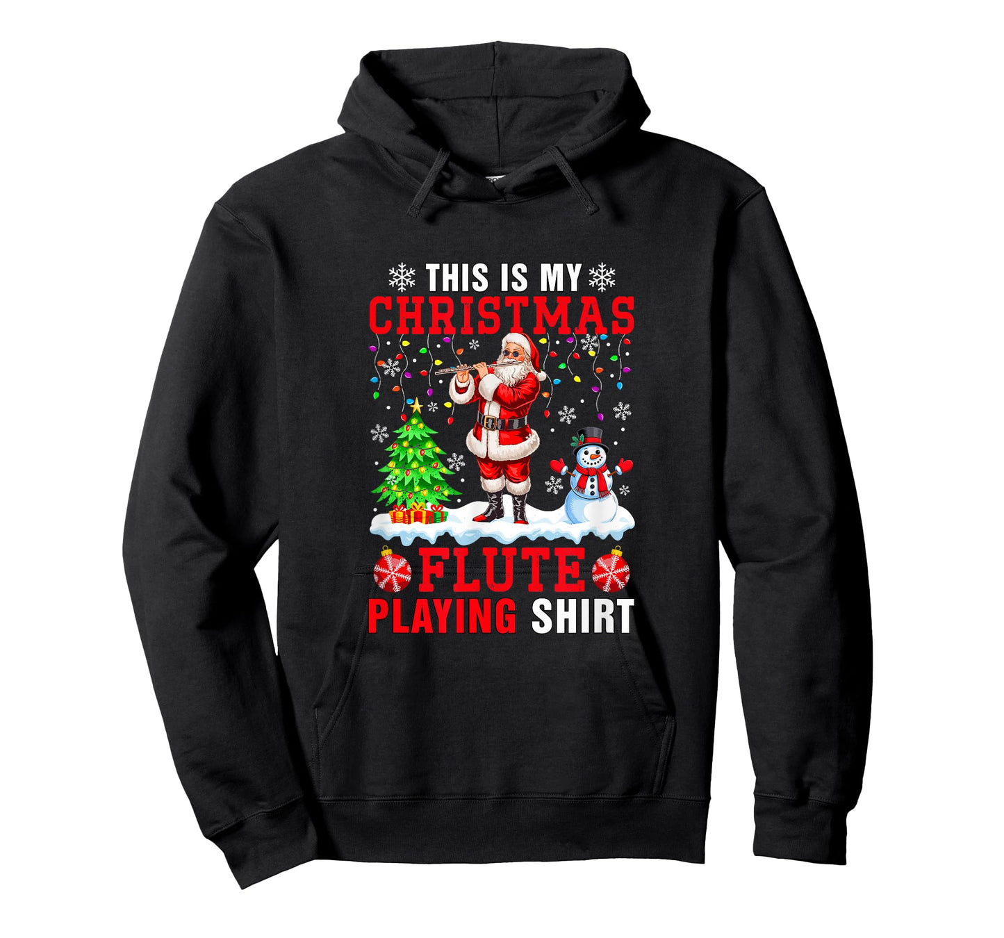 My Christmas Flute Playing Shirt Santa Instrumentalist T-Shirt