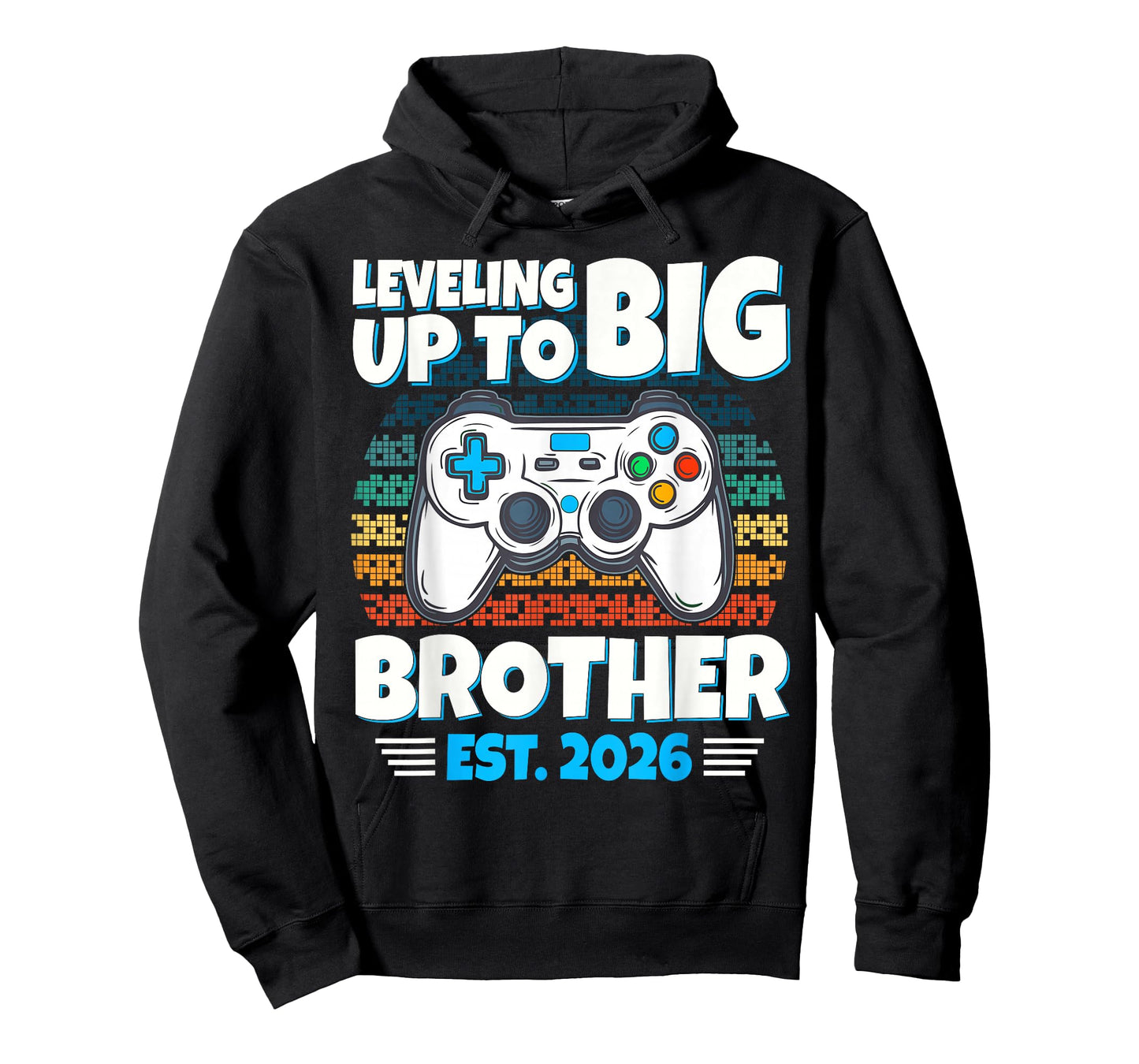 Leveling up to Big Brother est 2026 Gamer Boys Gaming Kids T-Shirt