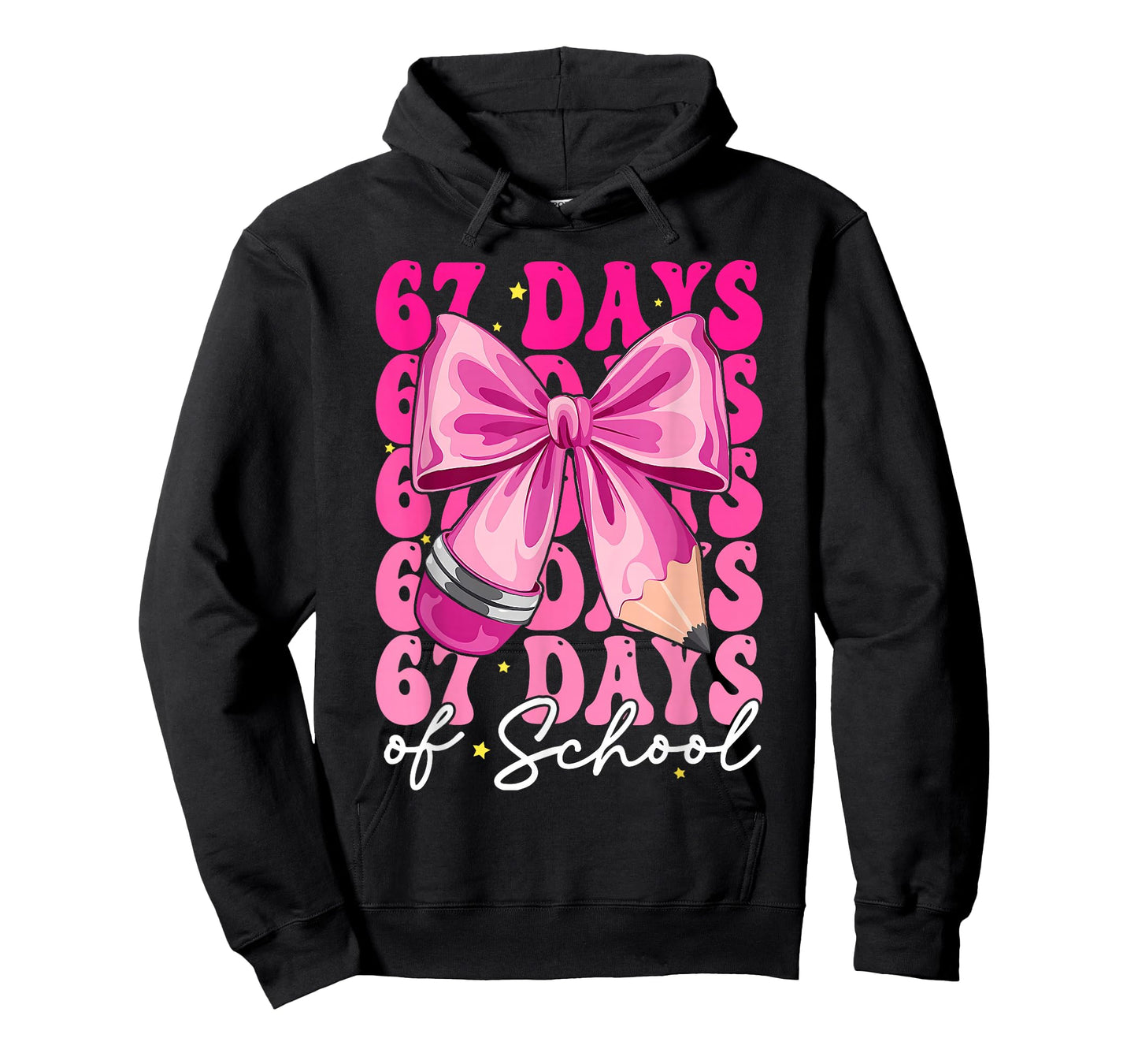 67 Days of School Girls Coquette Bow 67th Day of School T-Shirt