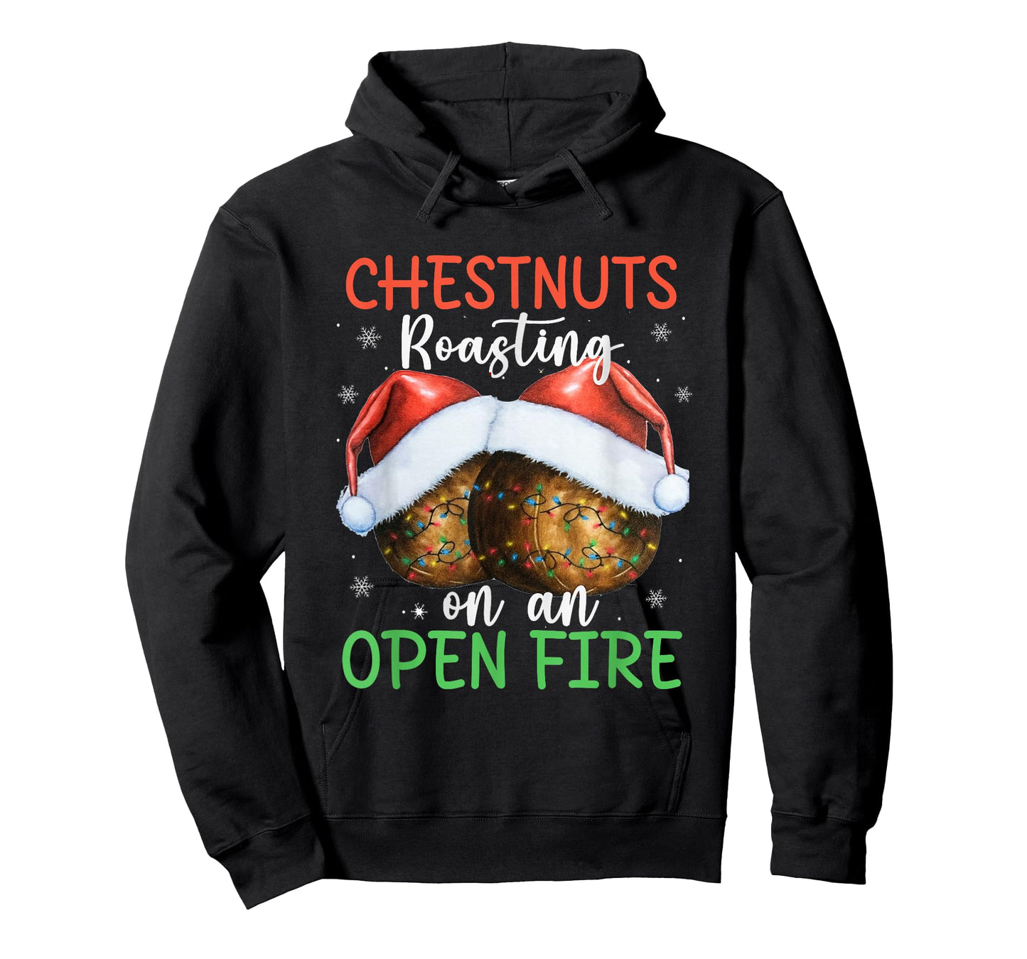 Chestnuts Roasting On an Open Fire Xmas Santa Dirty Adult T-Shirt