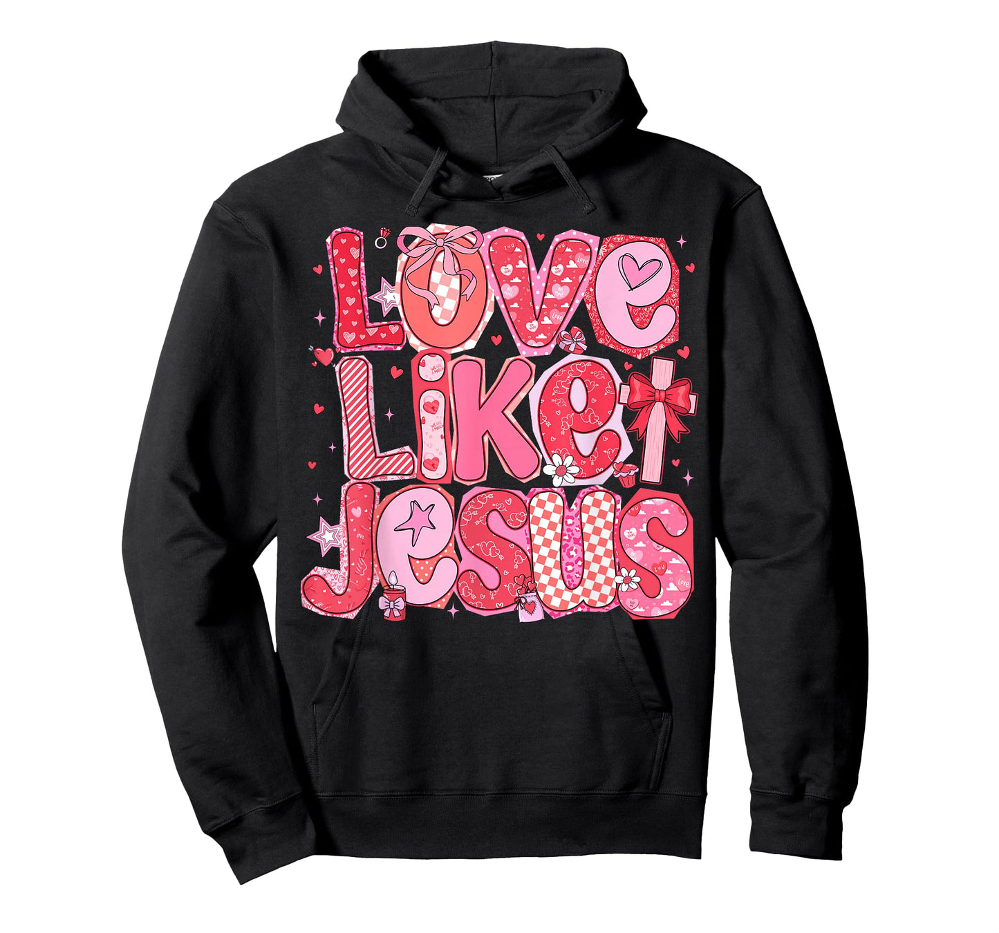 Valentine Love Like Jesus Coquette Bow Christian Women Girls T-Shirt