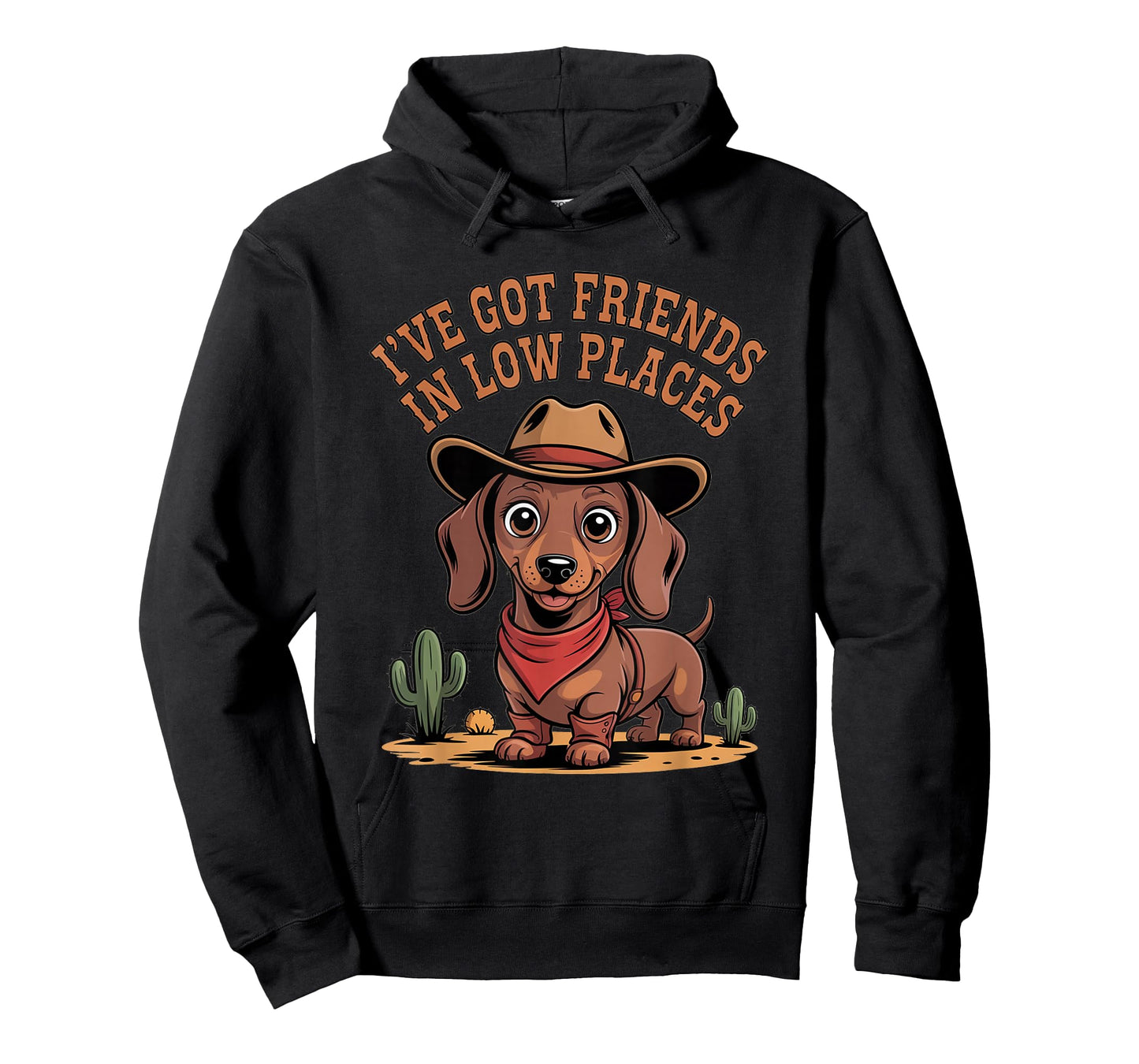 I've Got Friends in Low Places Cowboy Sweet Dachshund T-Shirt