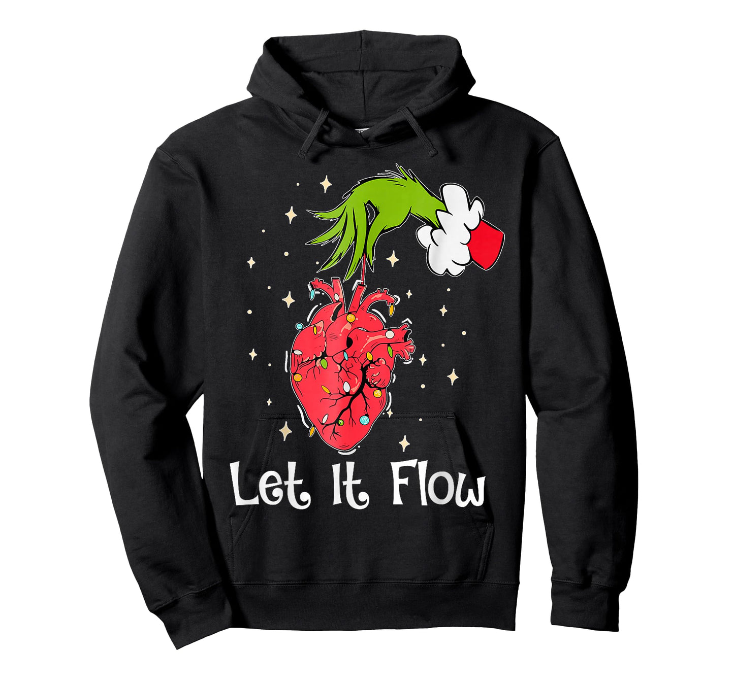Funny Let It Flow Anatomy Heart Cardiac Nurse Santa Hat Xmas T-Shirt