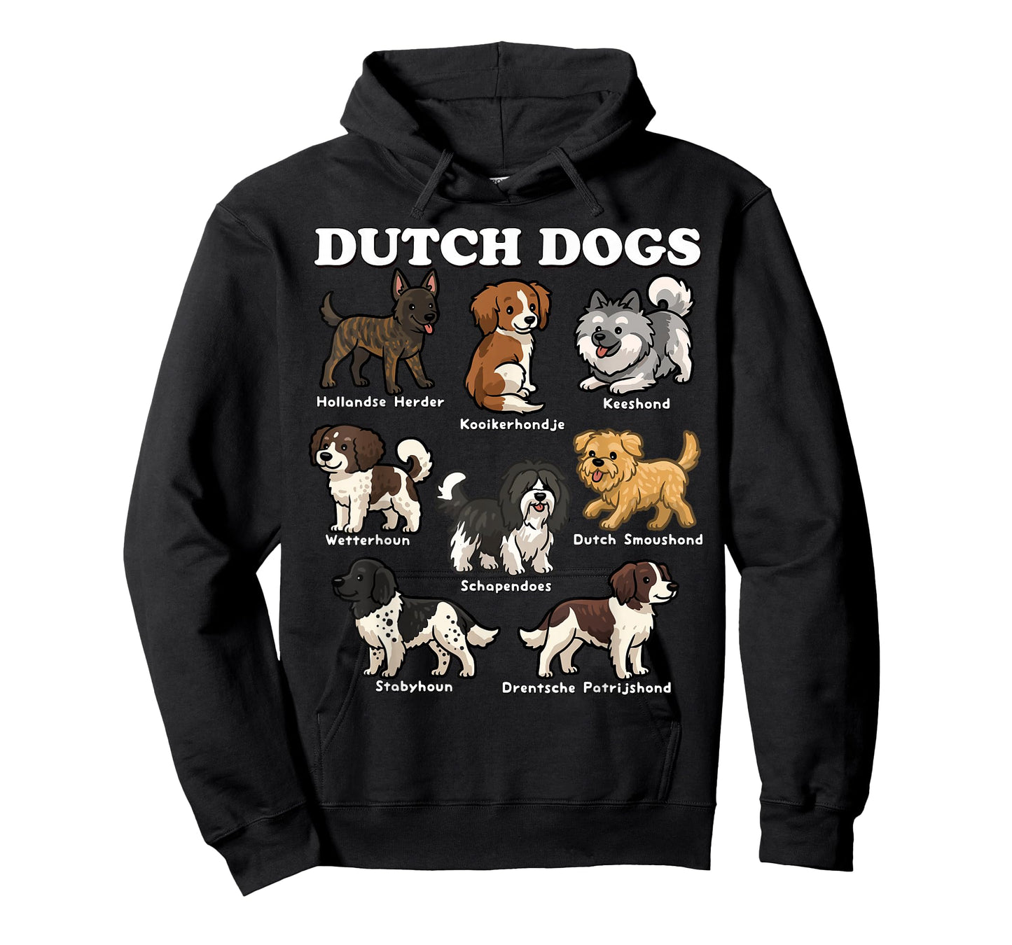 Dutch Dogs Breed Chart Cute Netherlands Dog Breeds Art T-Shirt
